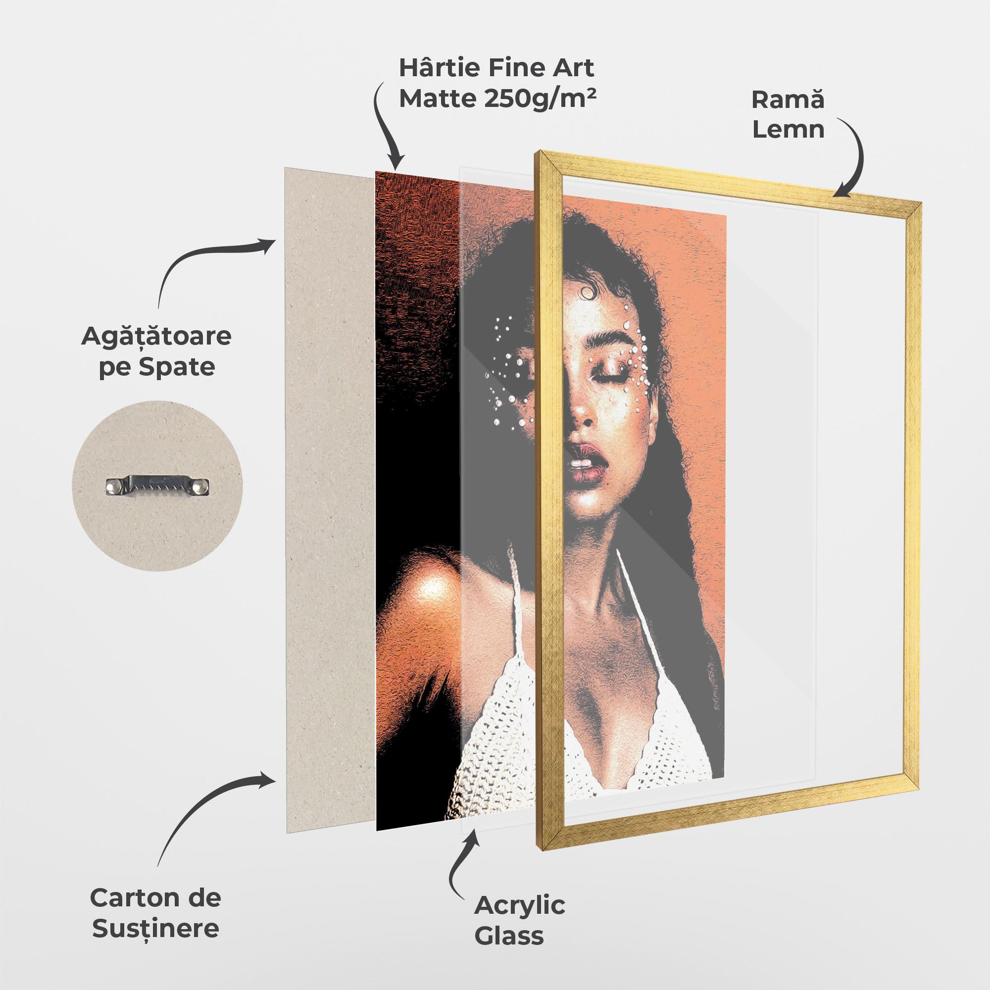 Poster Înrămat Black Pearls Lady mockup 1