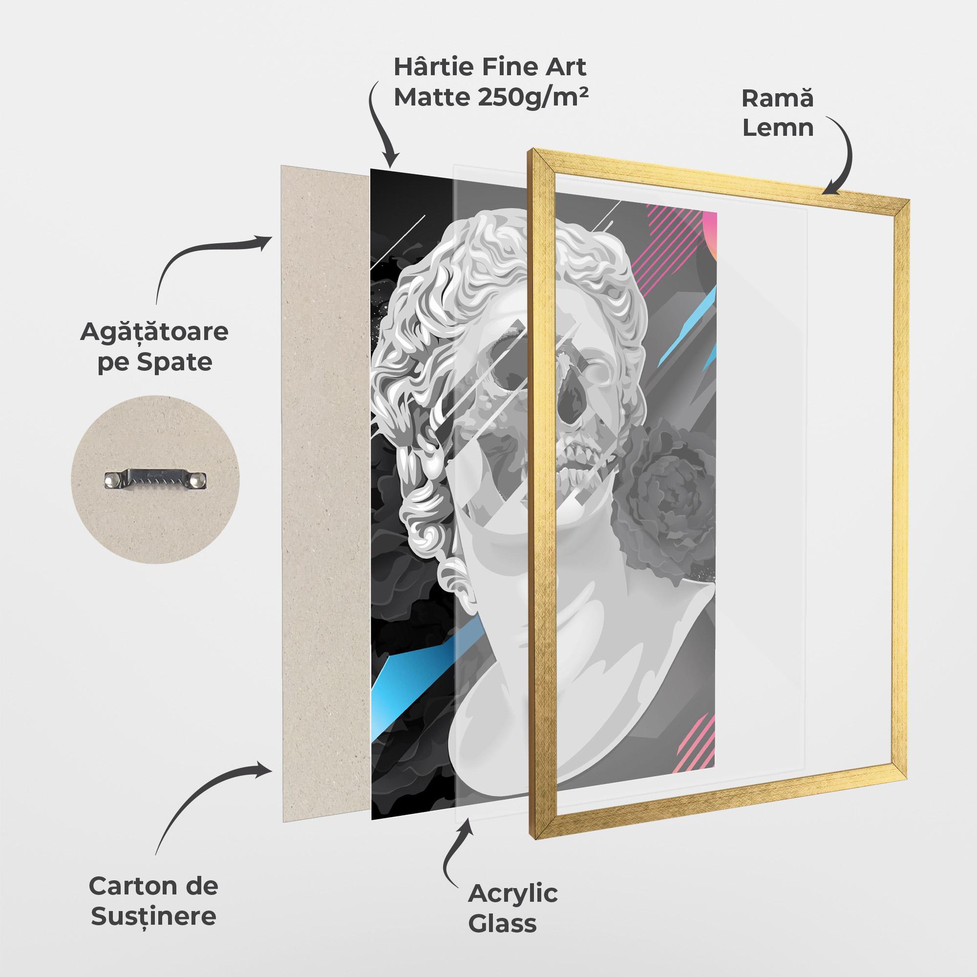 Poster Înrămat Black Rose Statue mockup 1