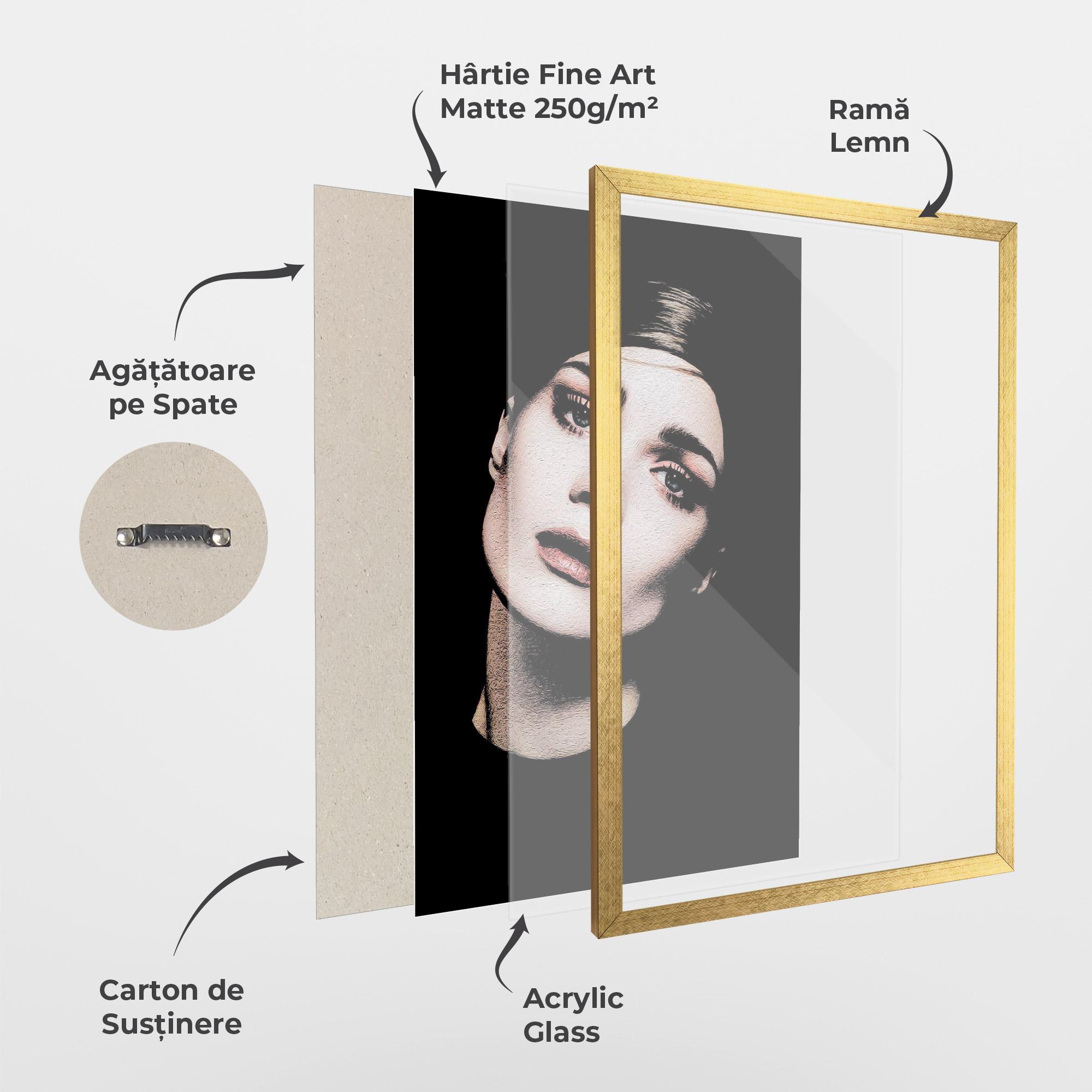 Poster Înrămat Blue Eyes Lady mockup 1