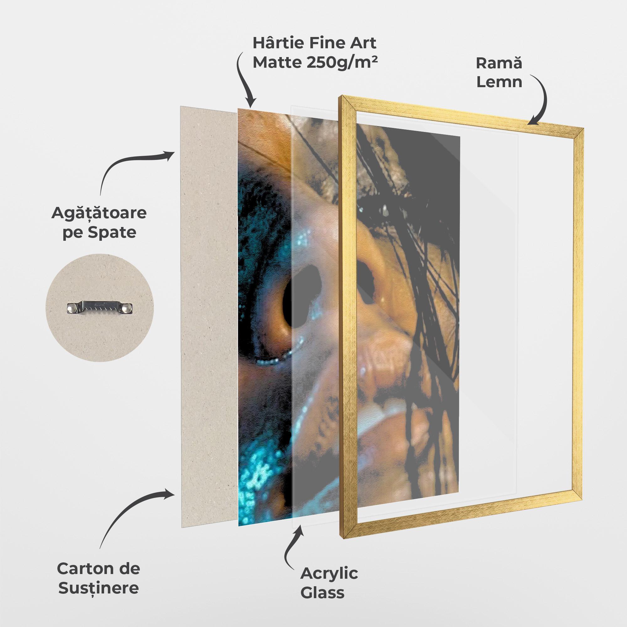 Poster Înrămat Blue Light Face mockup 1