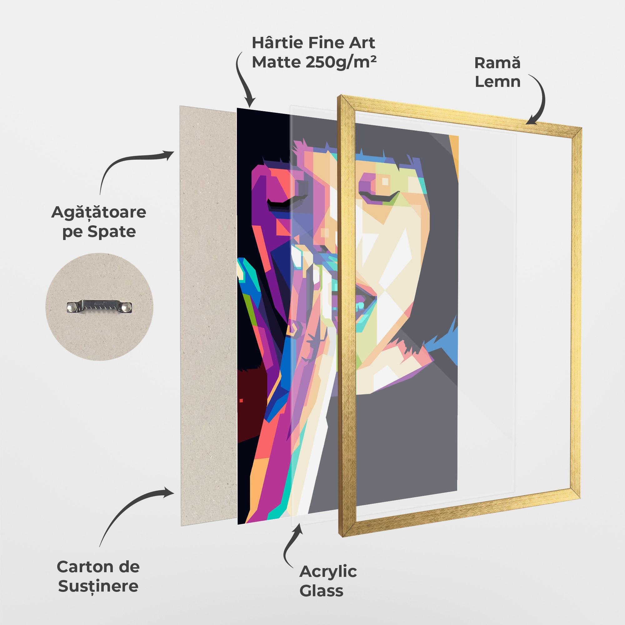 Poster Înrămat Polygonal Pretty Girl mockup 1