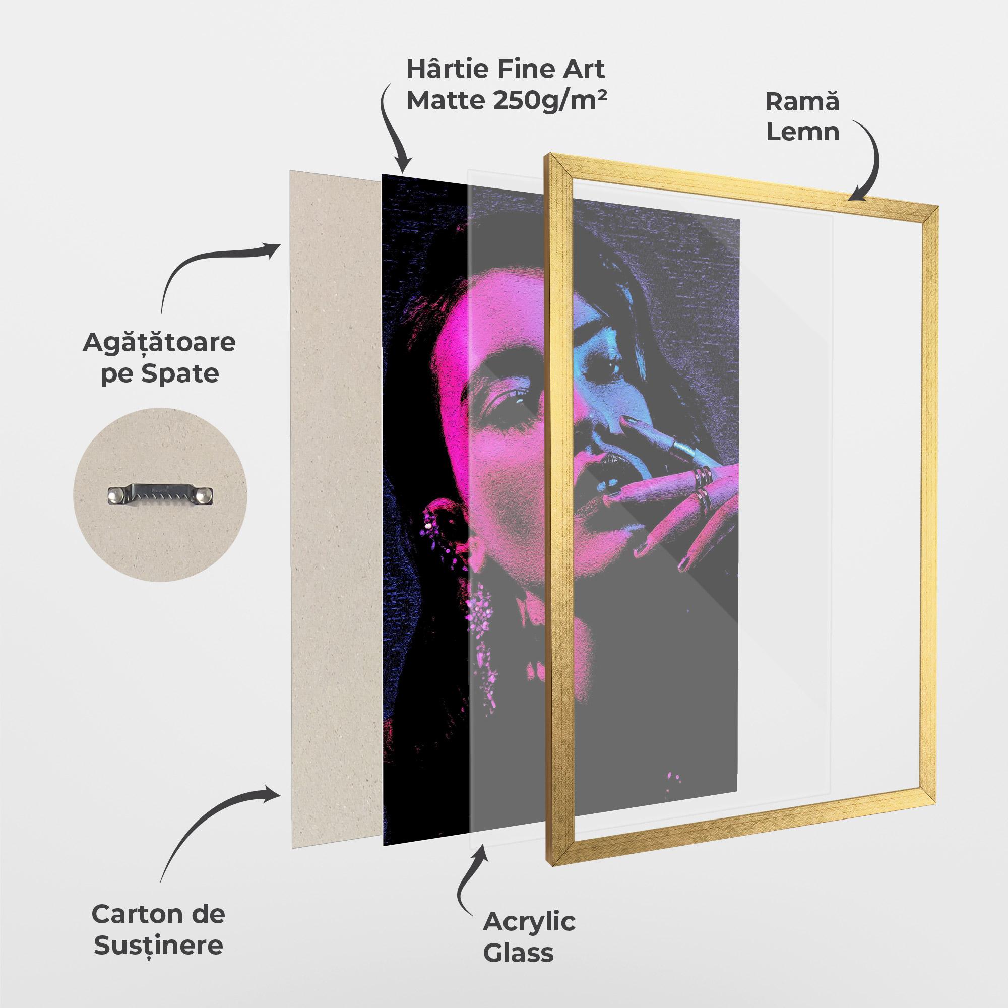 Poster Înrămat Purple Light Lady mockup 1