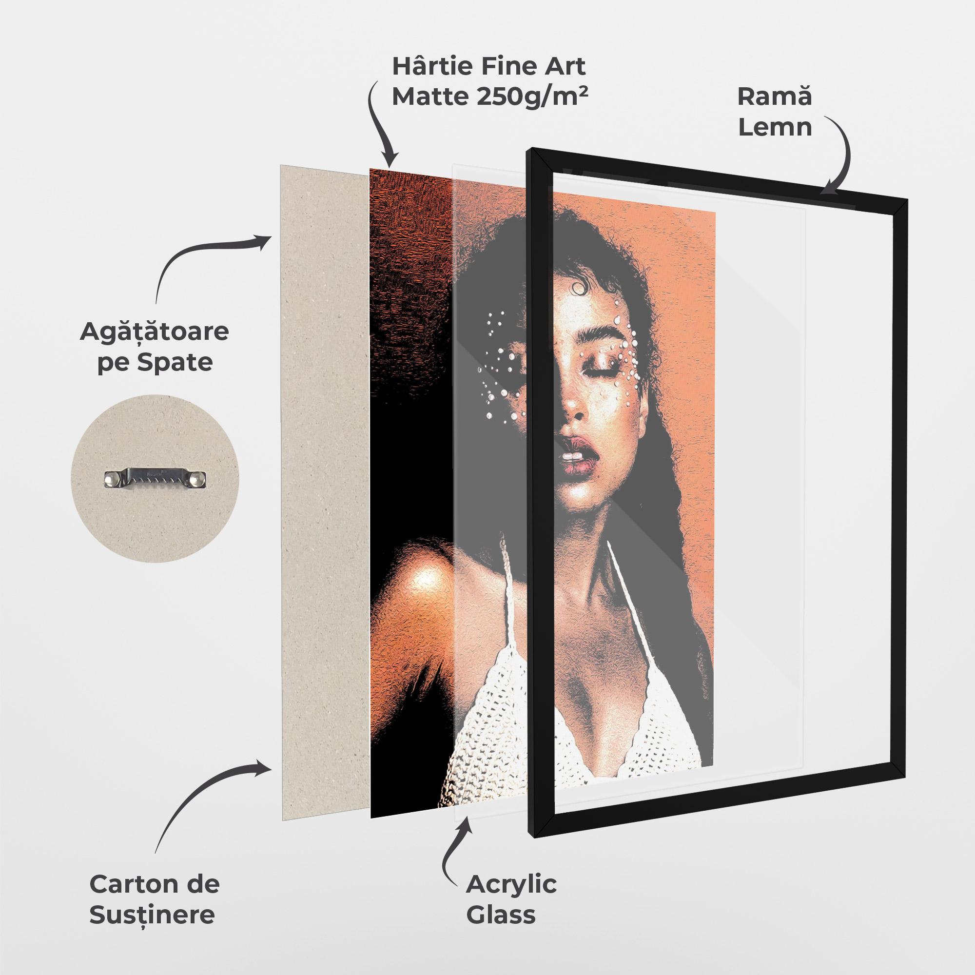 Poster Înrămat Black Pearls Lady mockup 1