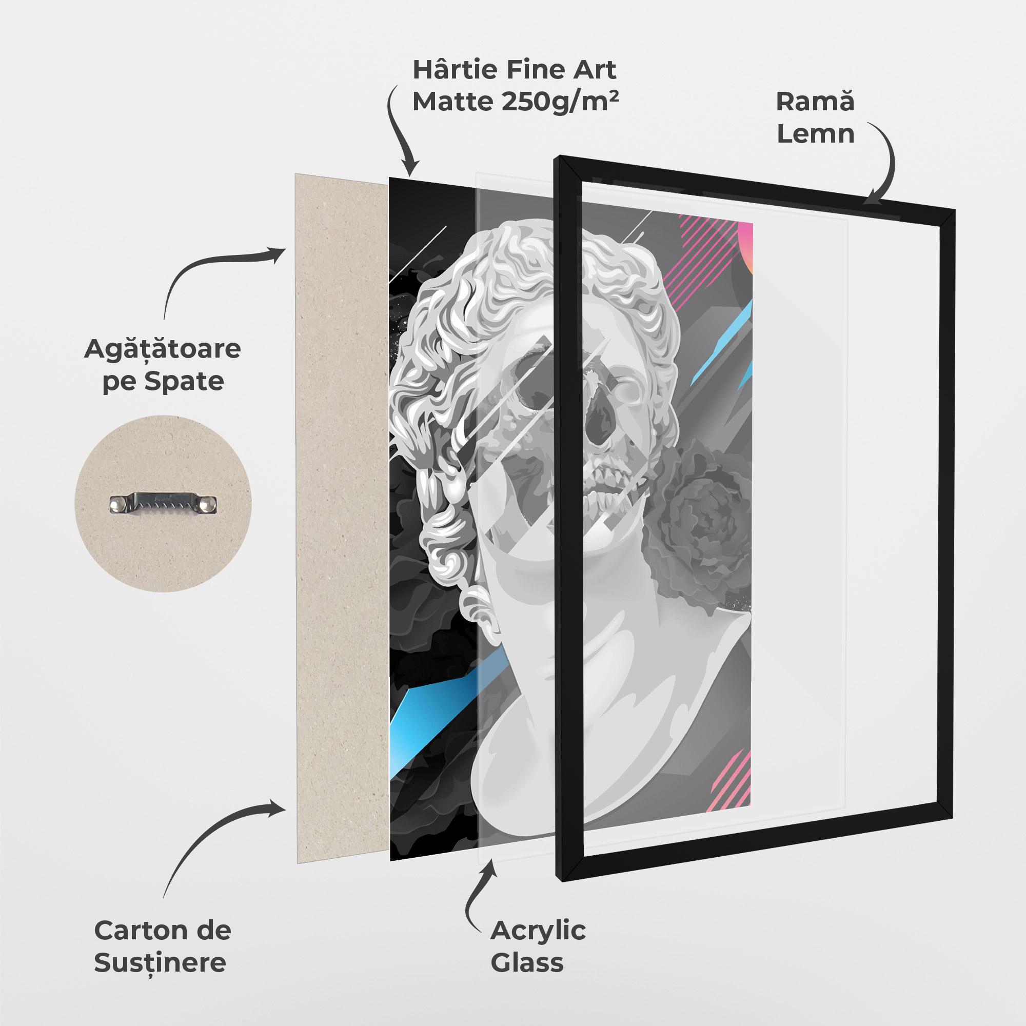 Poster Înrămat Black Rose Statue mockup 1