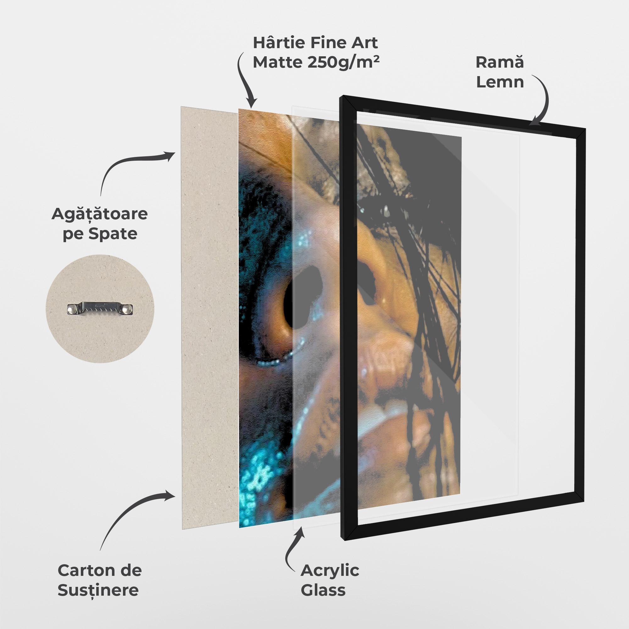 Poster Înrămat Blue Light Face mockup 1