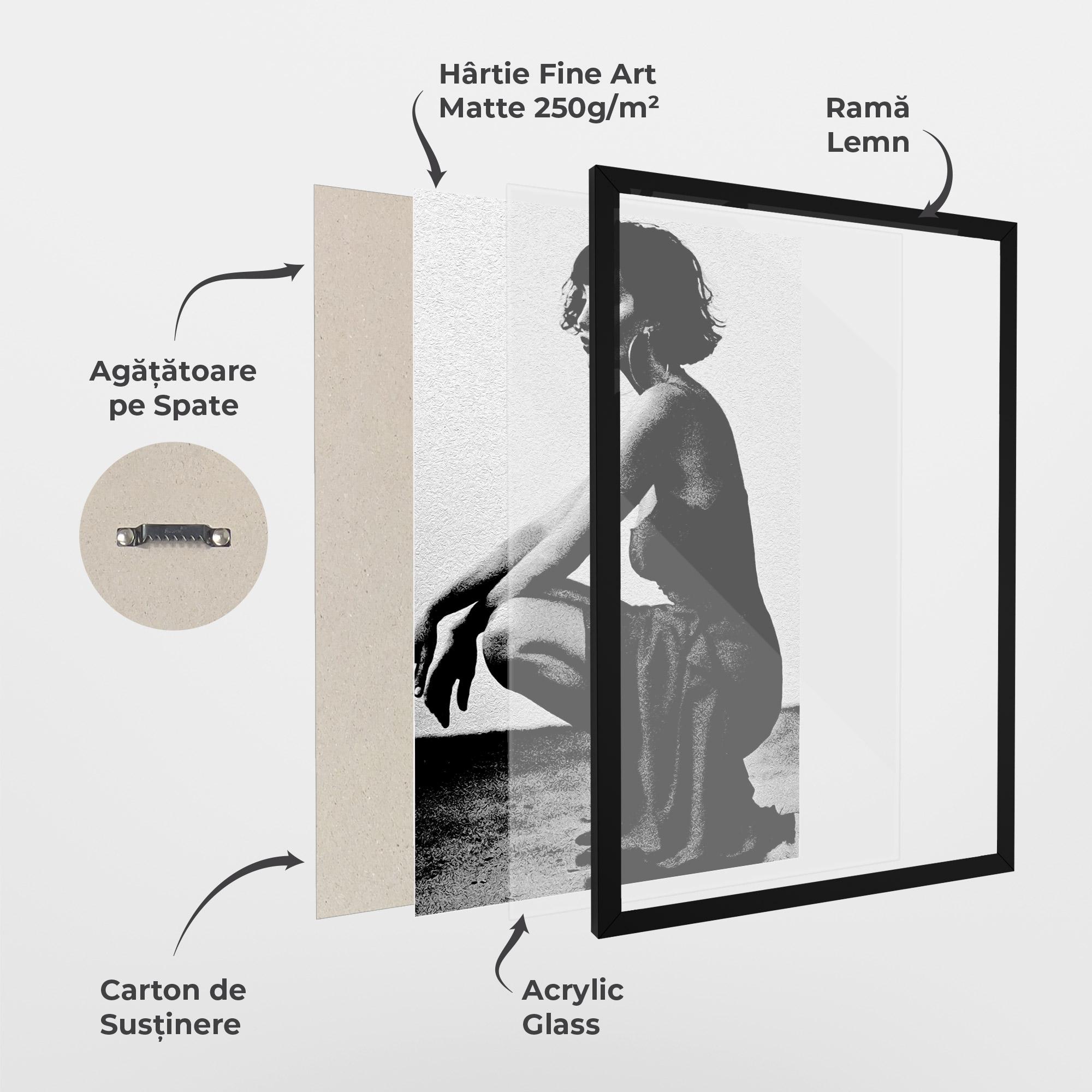 Poster Înrămat Grey Long Dress mockup 1