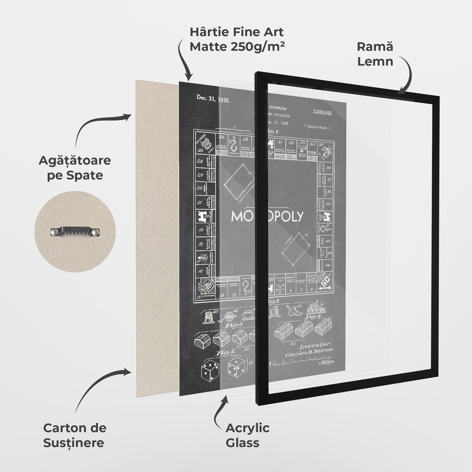 Poster Înrămat Monopoly Board mockup 1