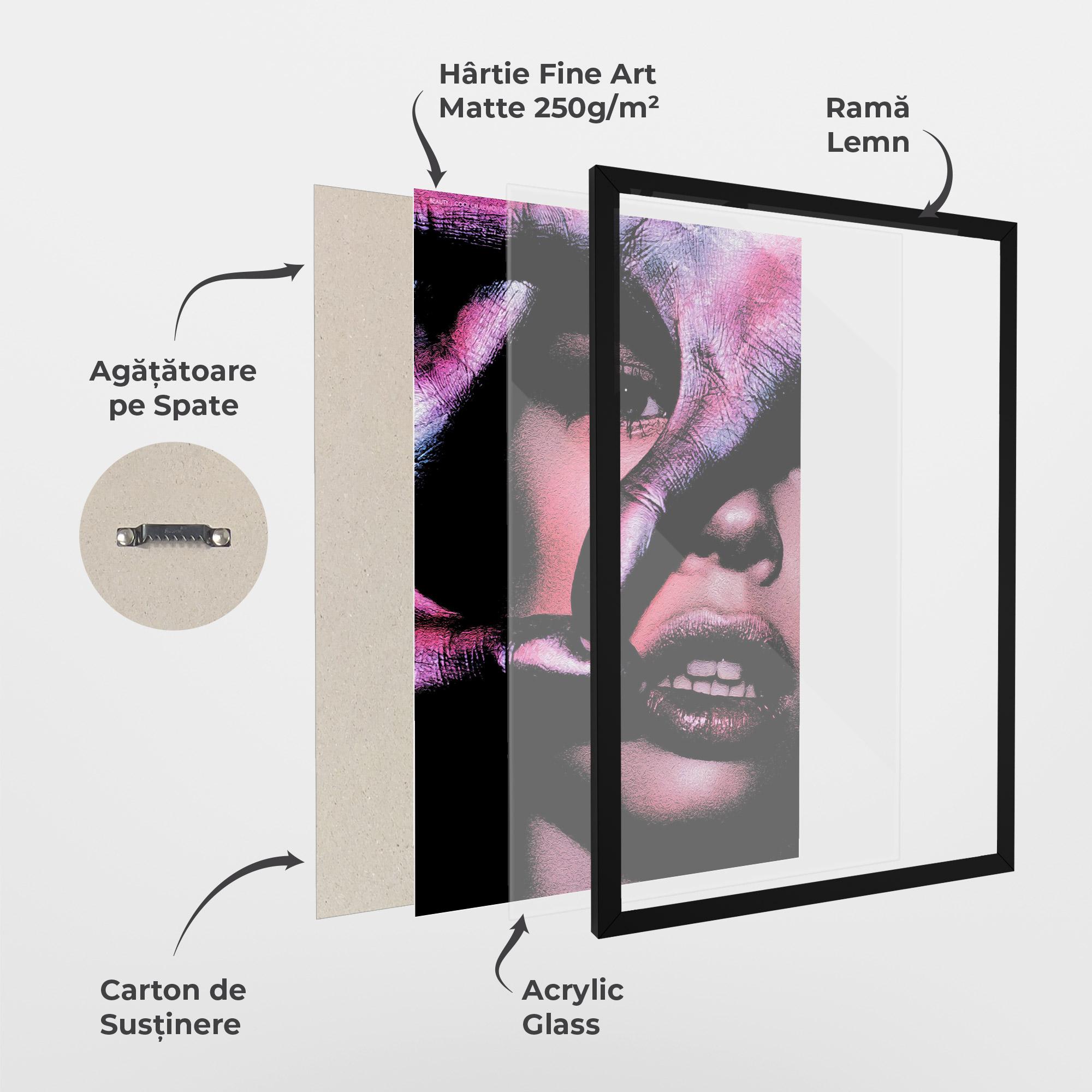 Poster Înrămat Purple Glitter Hand mockup 1