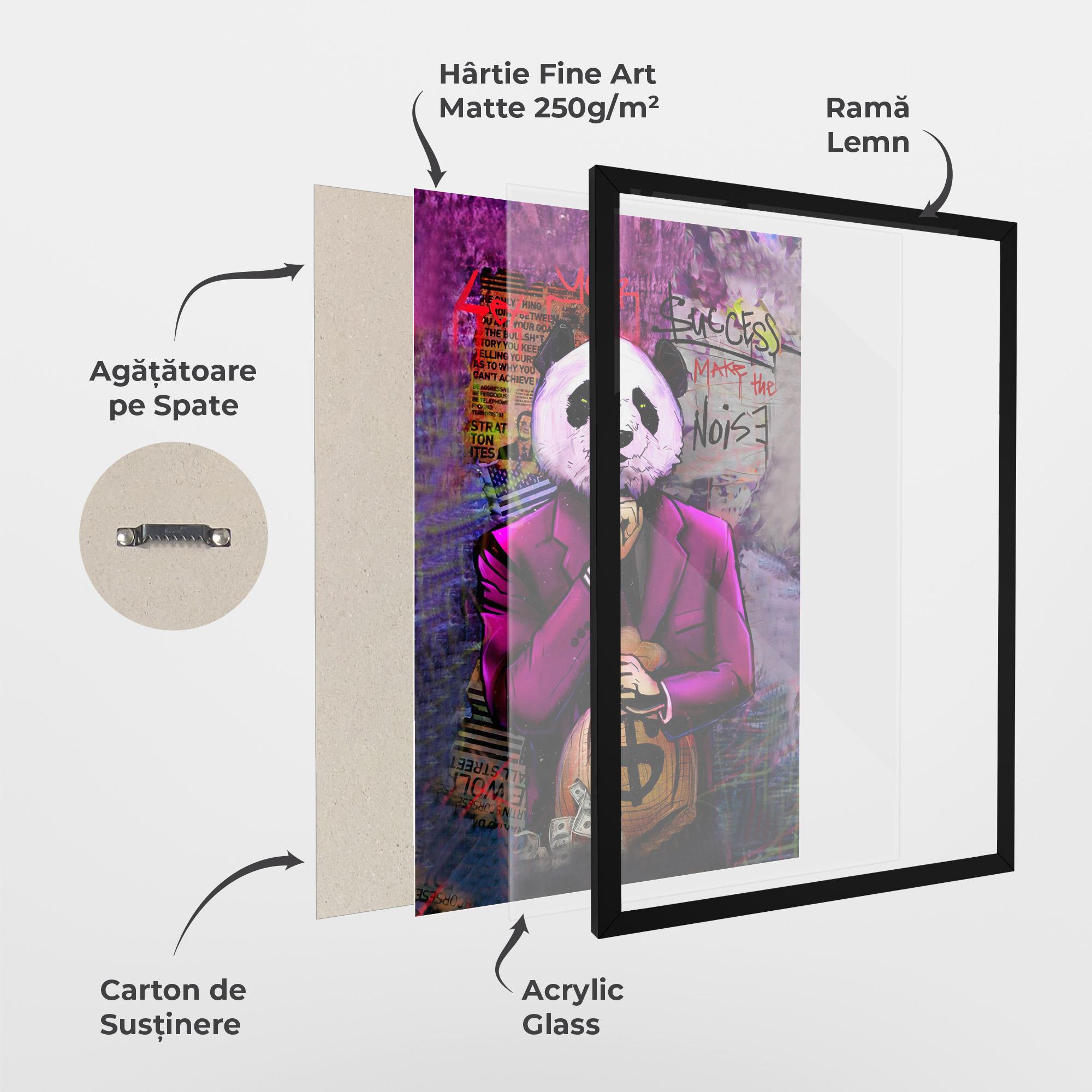 Poster Înrămat Silence Panda mockup 1