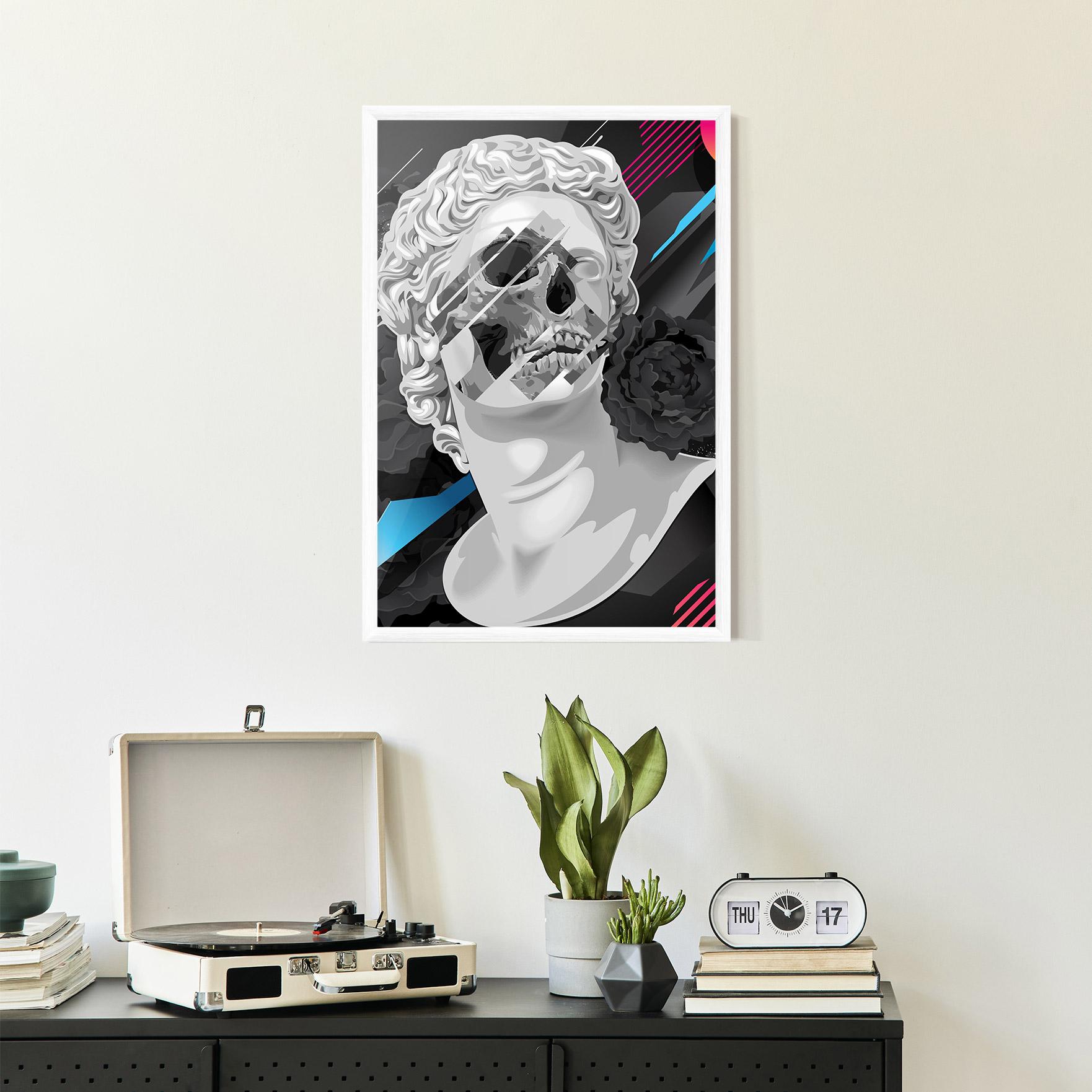 Poster Înrămat Black Rose Statue mockup 2