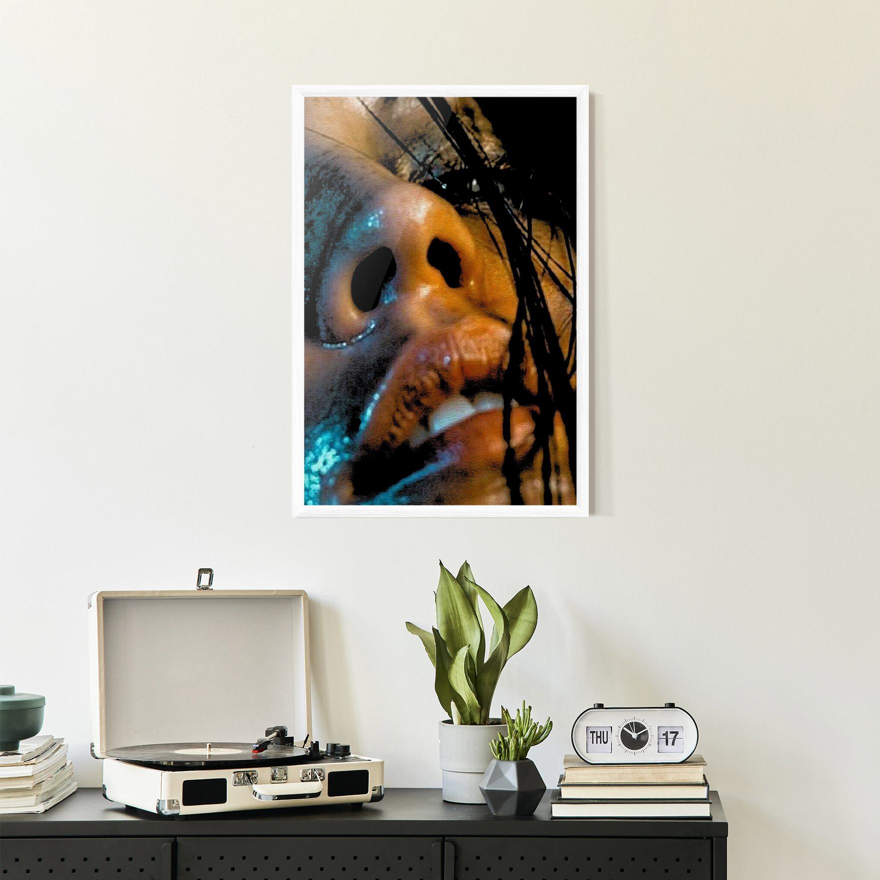 Poster Înrămat Blue Light Face mockup 2