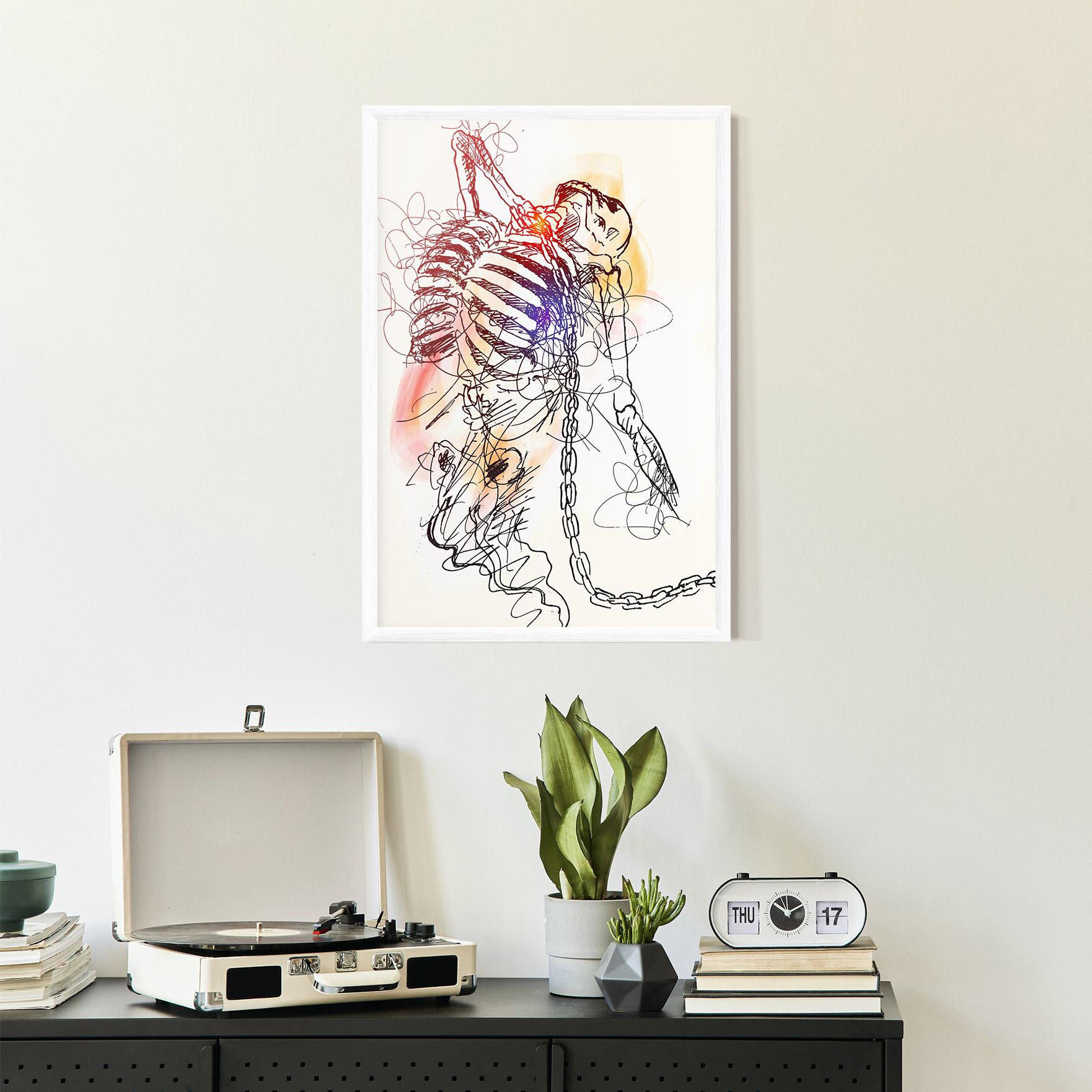 Poster Înrămat Chain Skeleton mockup 2