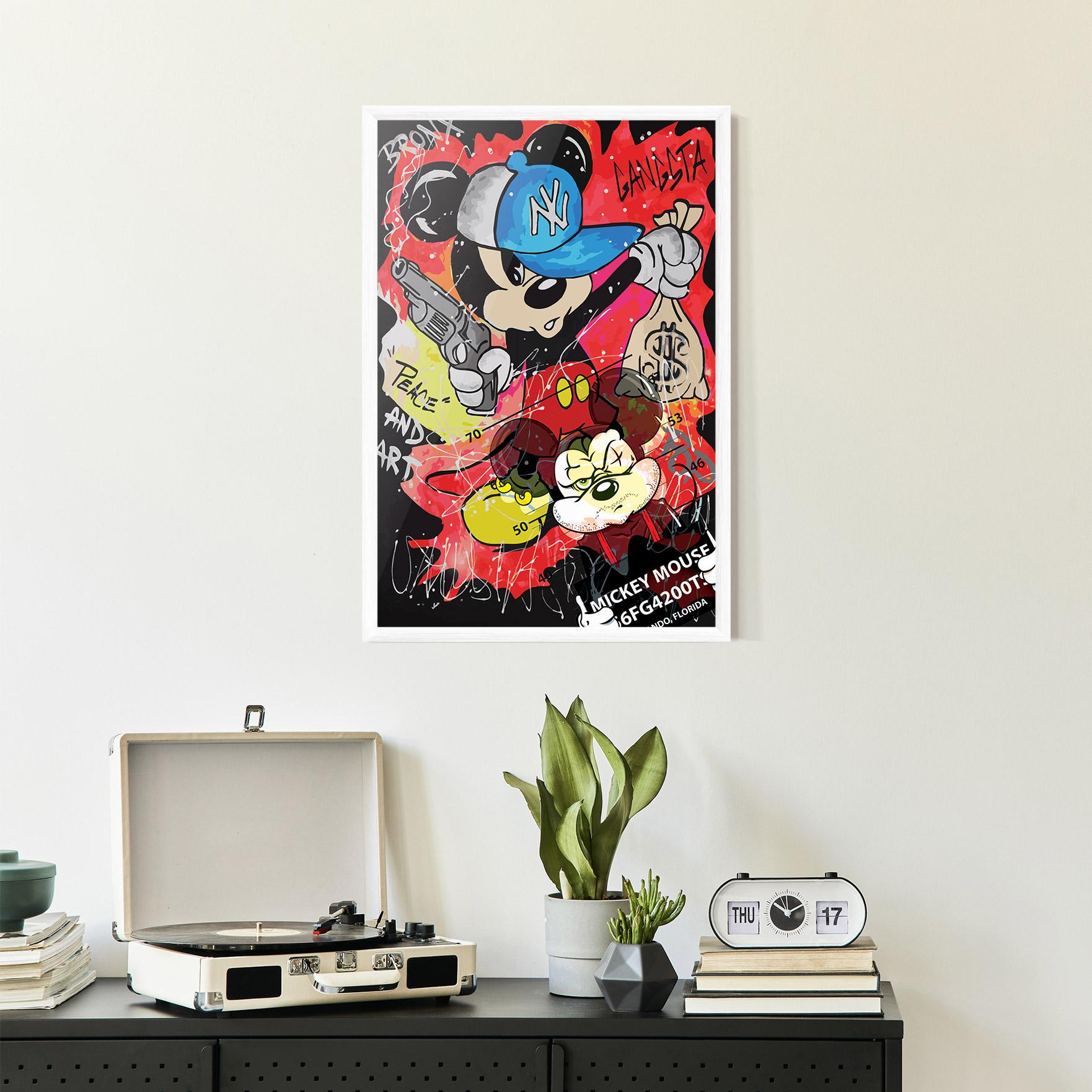 Poster Înrămat Gangsta Mickey mockup 2