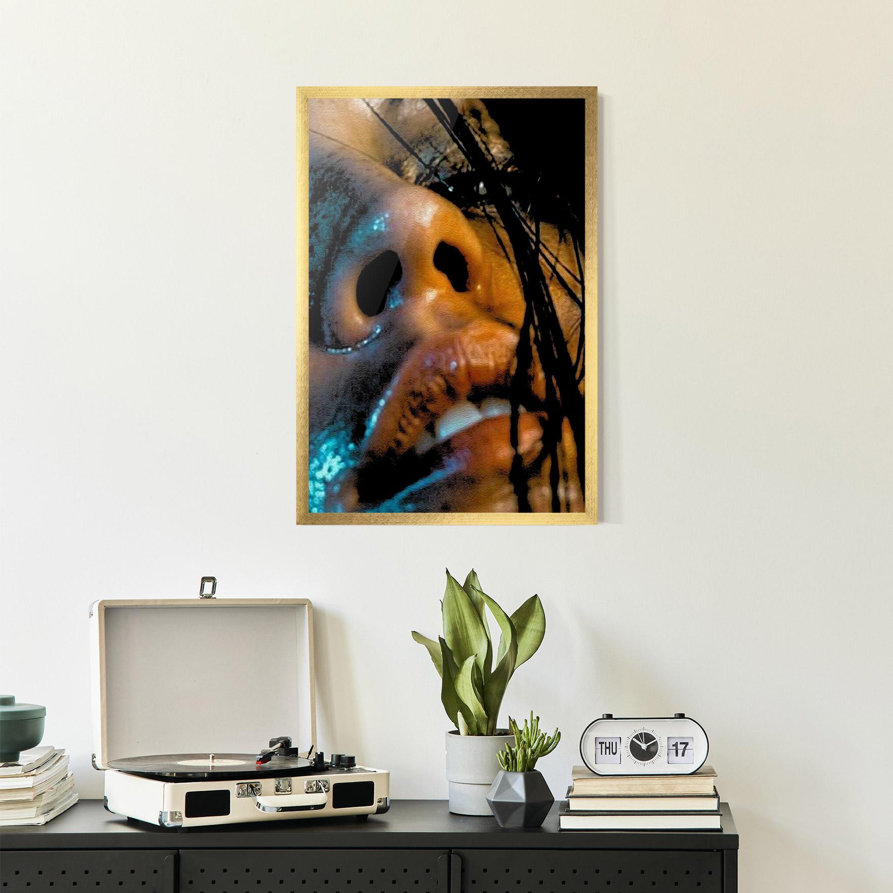 Poster Înrămat Blue Light Face mockup 2