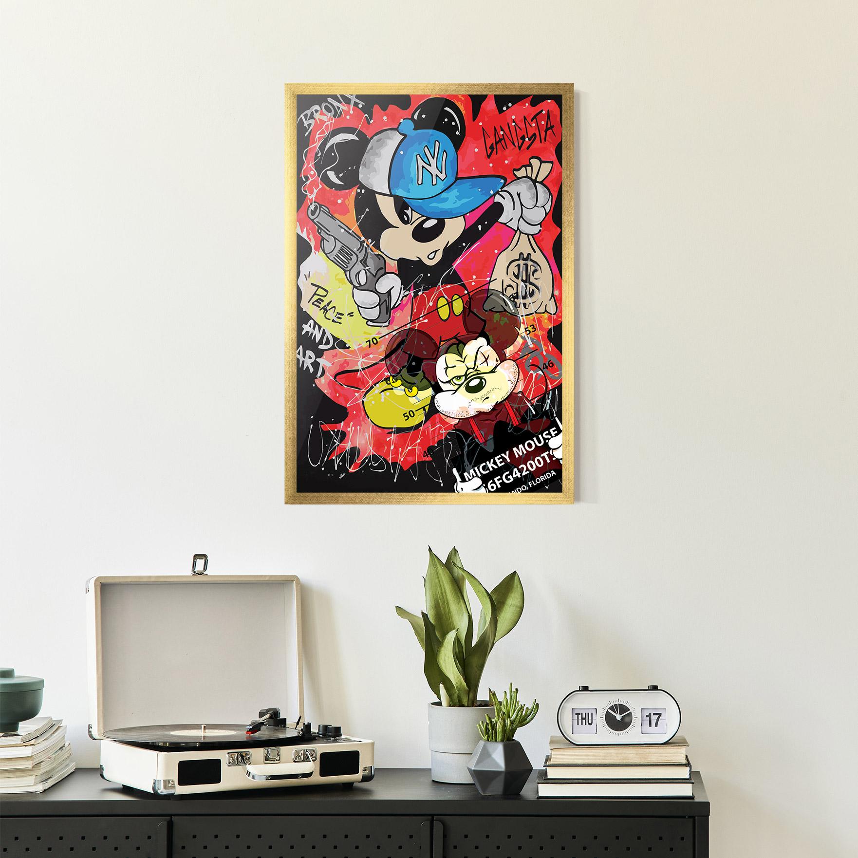 Poster Înrămat Gangsta Mickey mockup 2