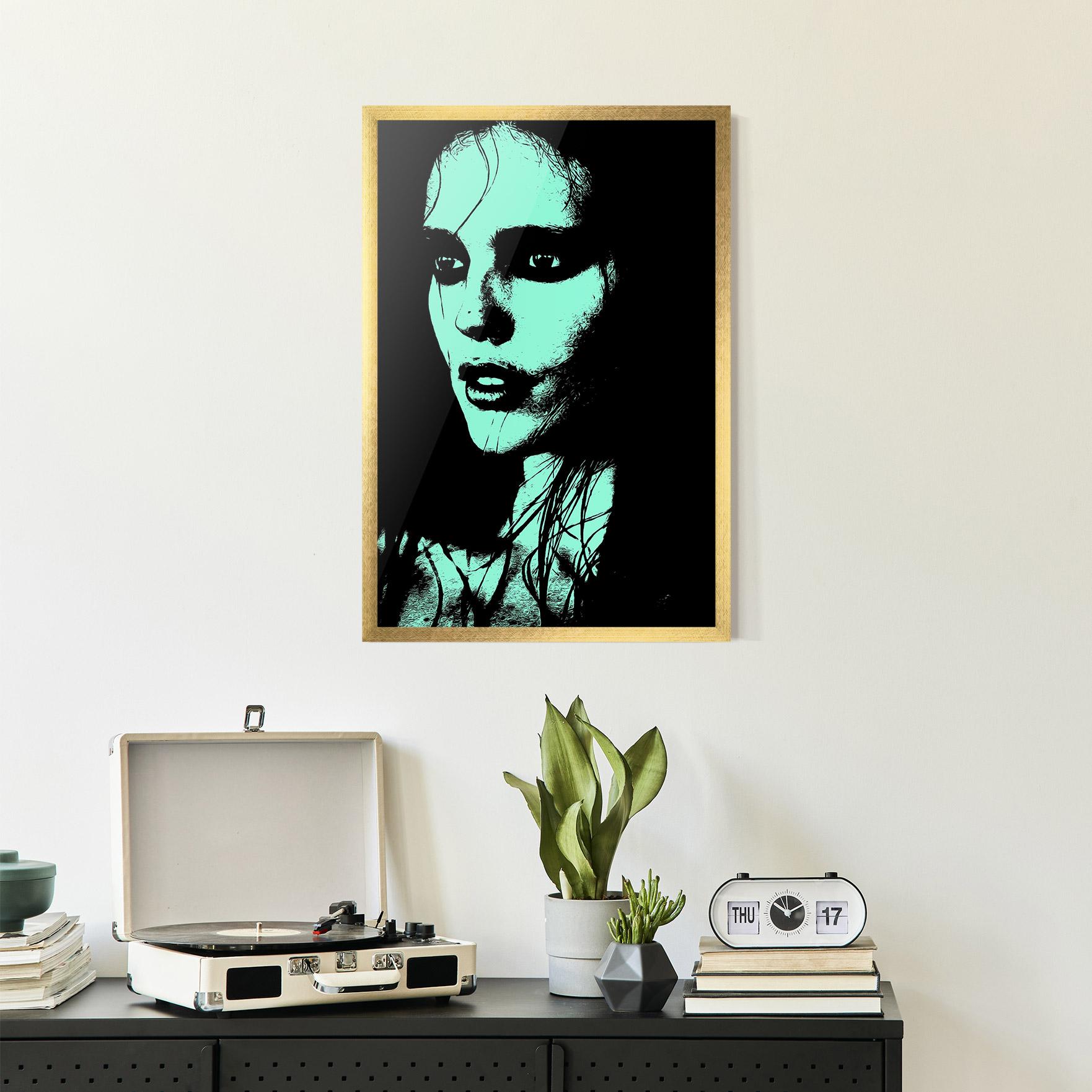 Poster Înrămat Green Light Girl mockup 2