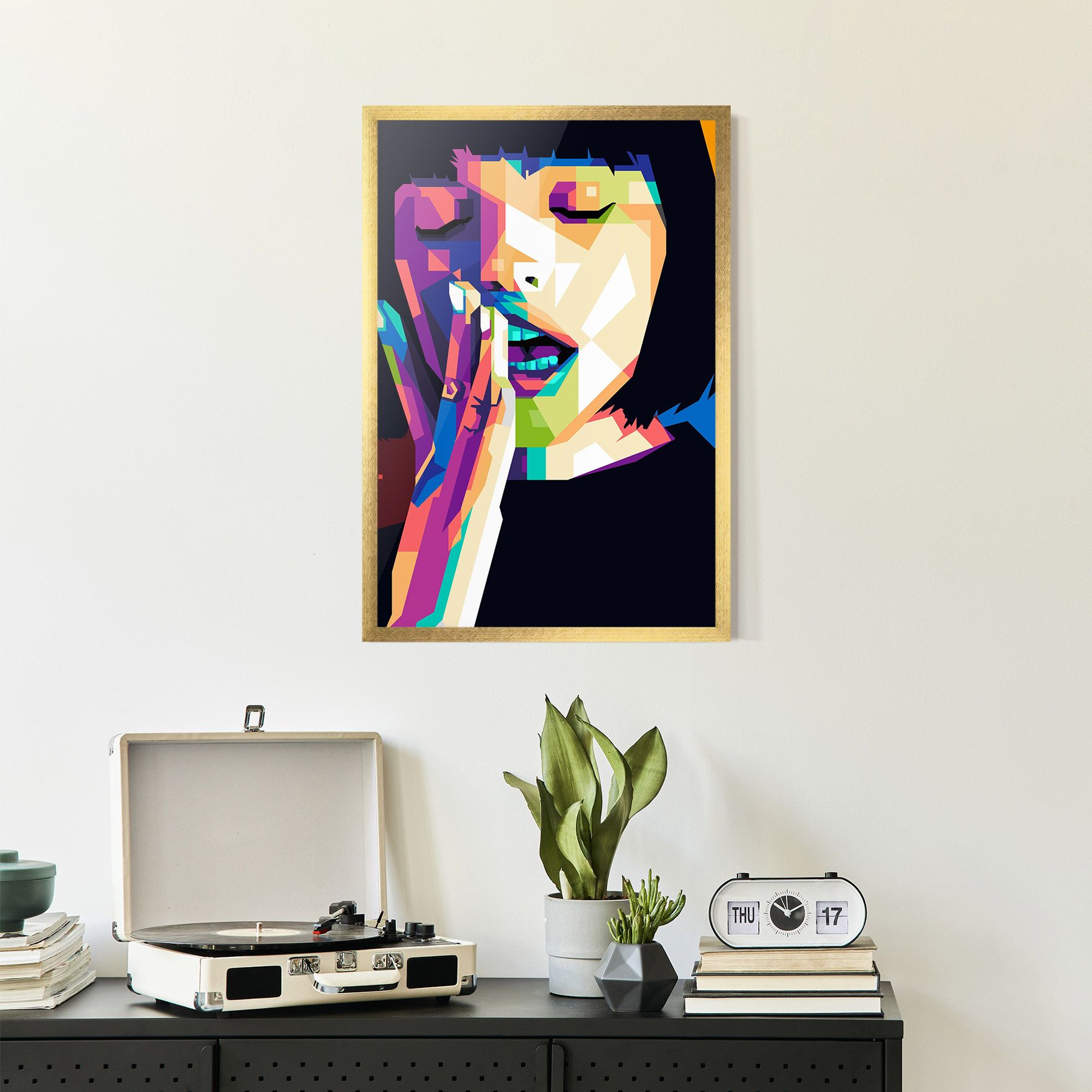 Polygonal Pretty Girl mockup 2