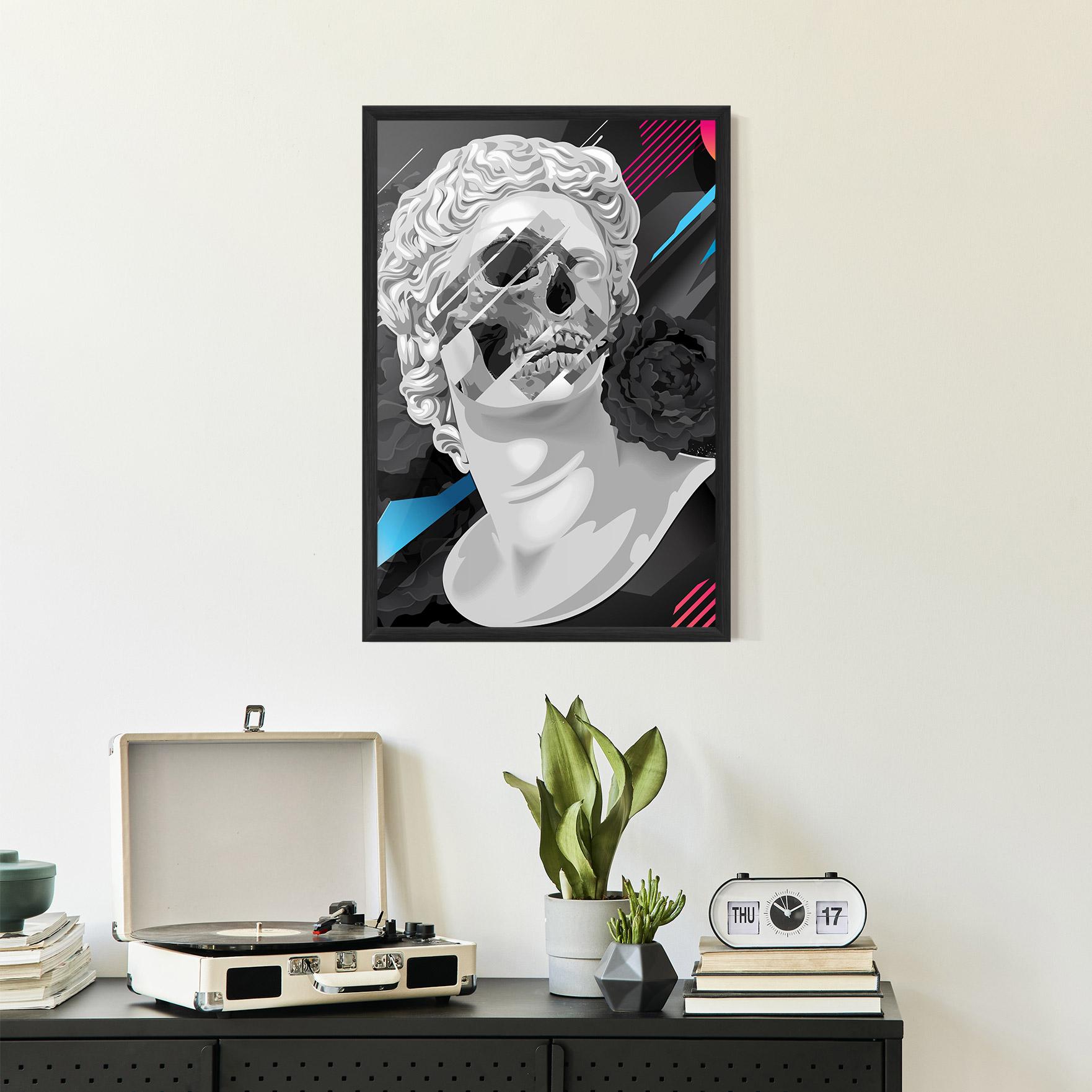 Poster Înrămat Black Rose Statue mockup 2