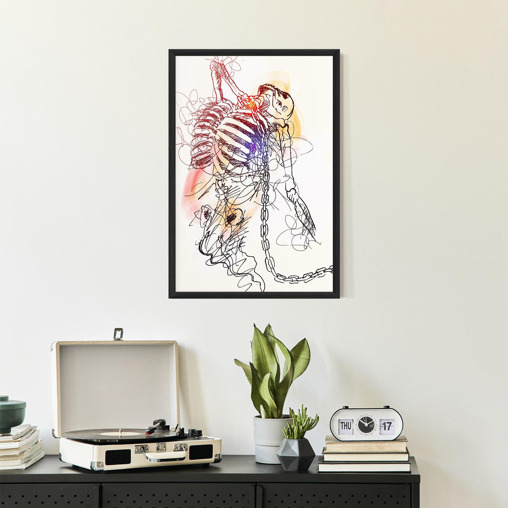 Poster Înrămat Chain Skeleton mockup 2