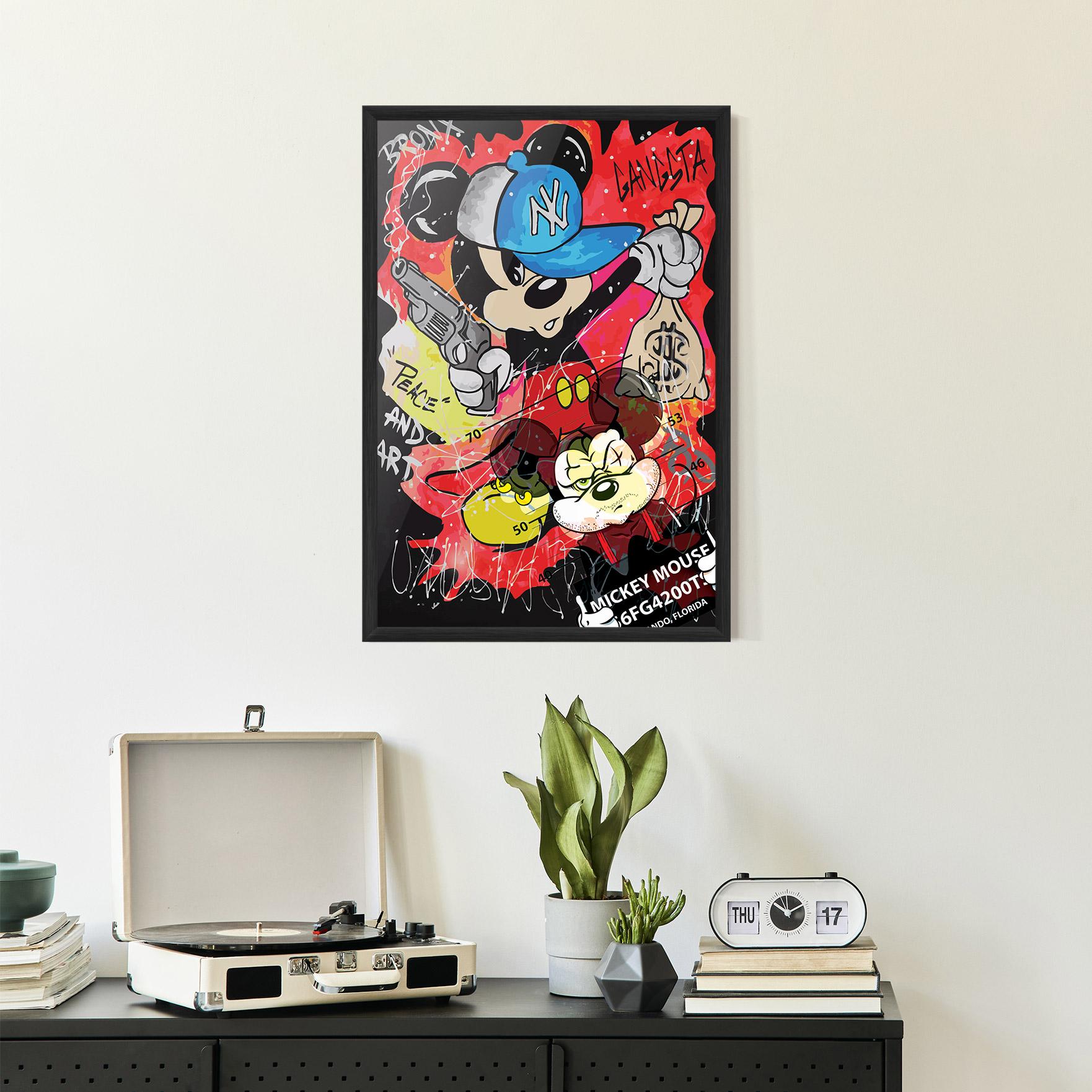 Poster Înrămat Gangsta Mickey mockup 2