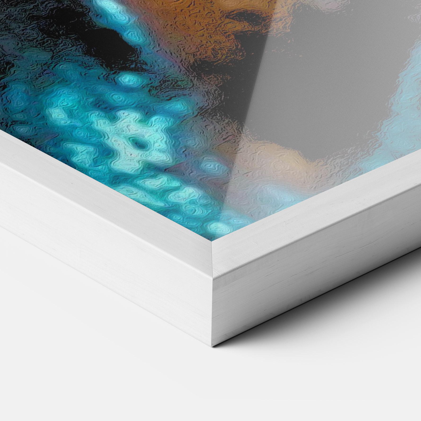 Poster Înrămat Blue Light Face mockup 3