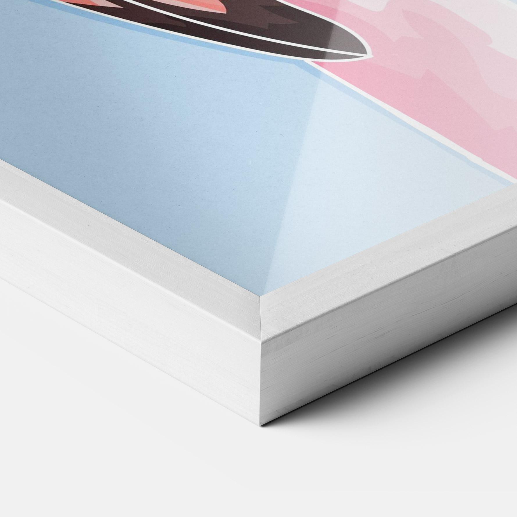Poster Înrămat Pink Skull Flamingo mockup 3