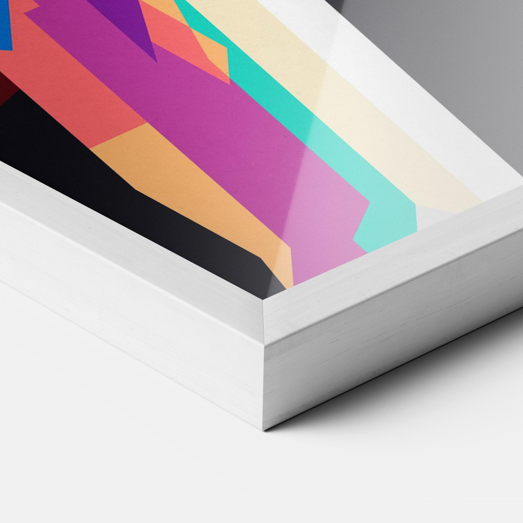 Poster Înrămat Polygonal Pretty Girl mockup 3