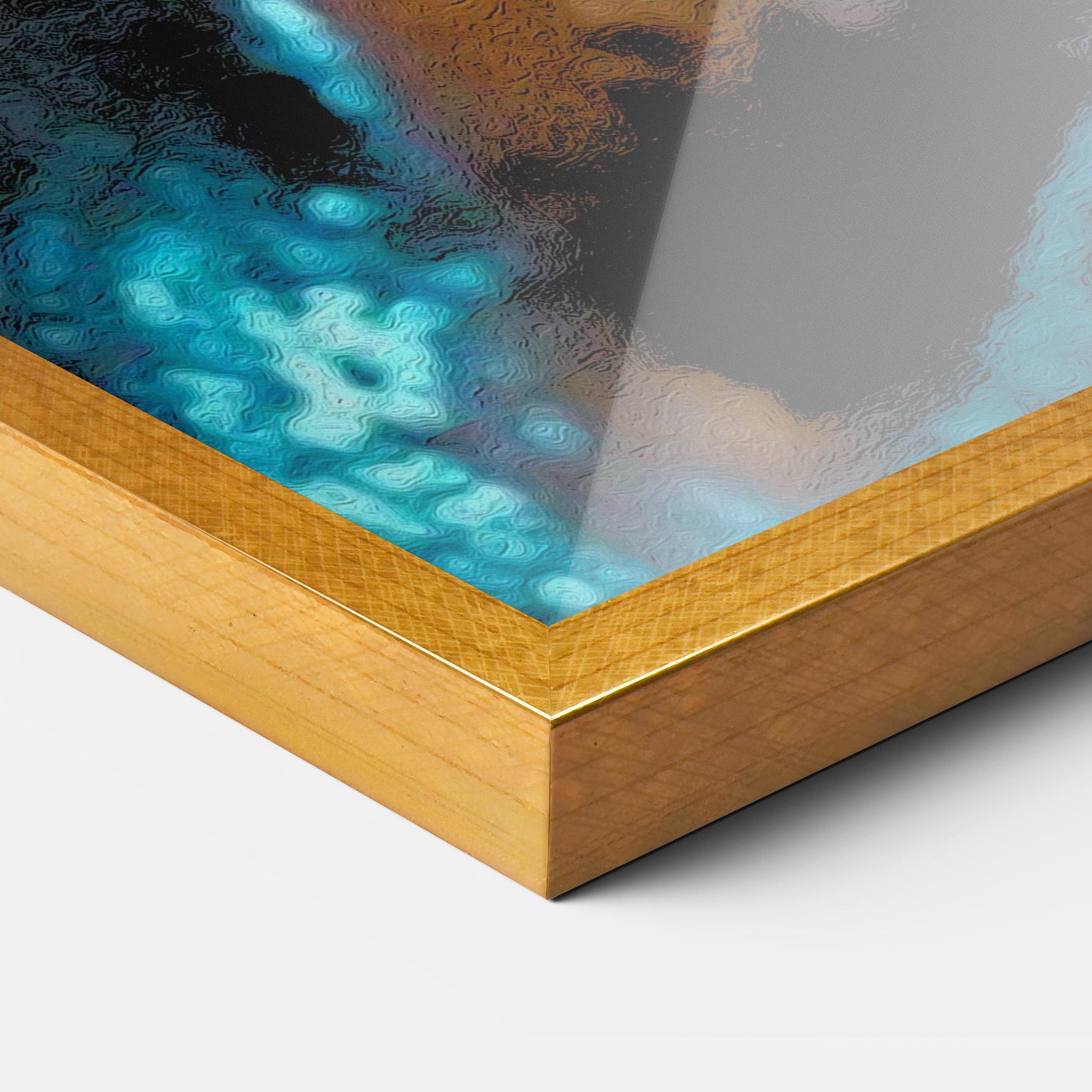 Poster Înrămat Blue Light Face mockup 3