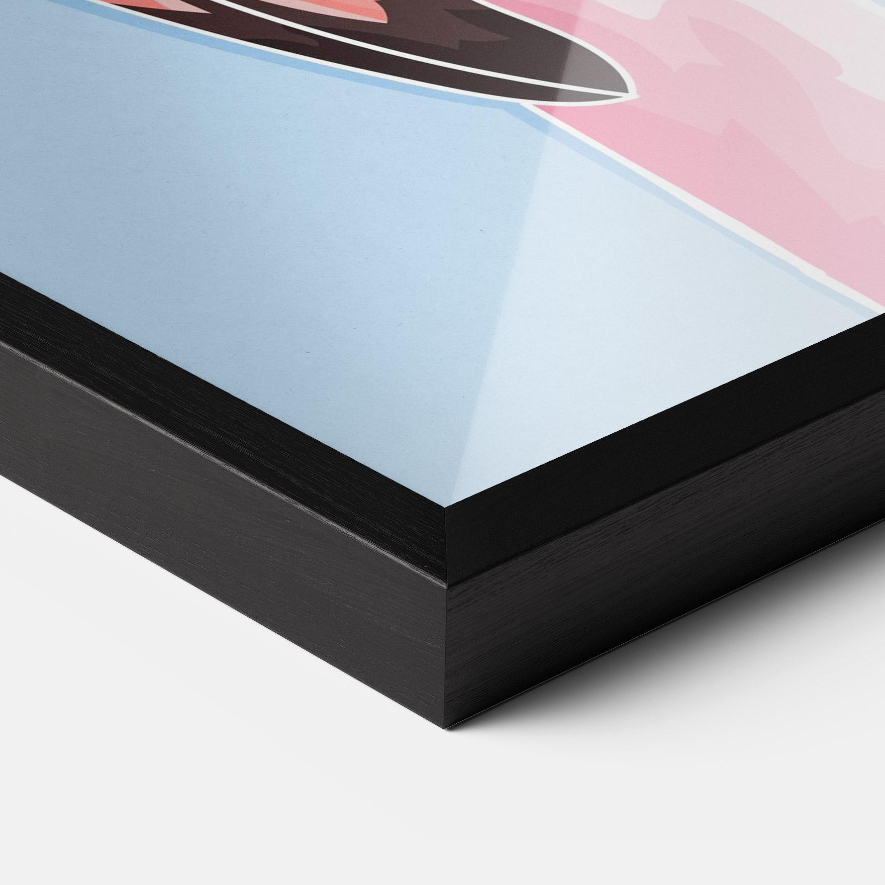 Poster Înrămat Pink Skull Flamingo mockup 3