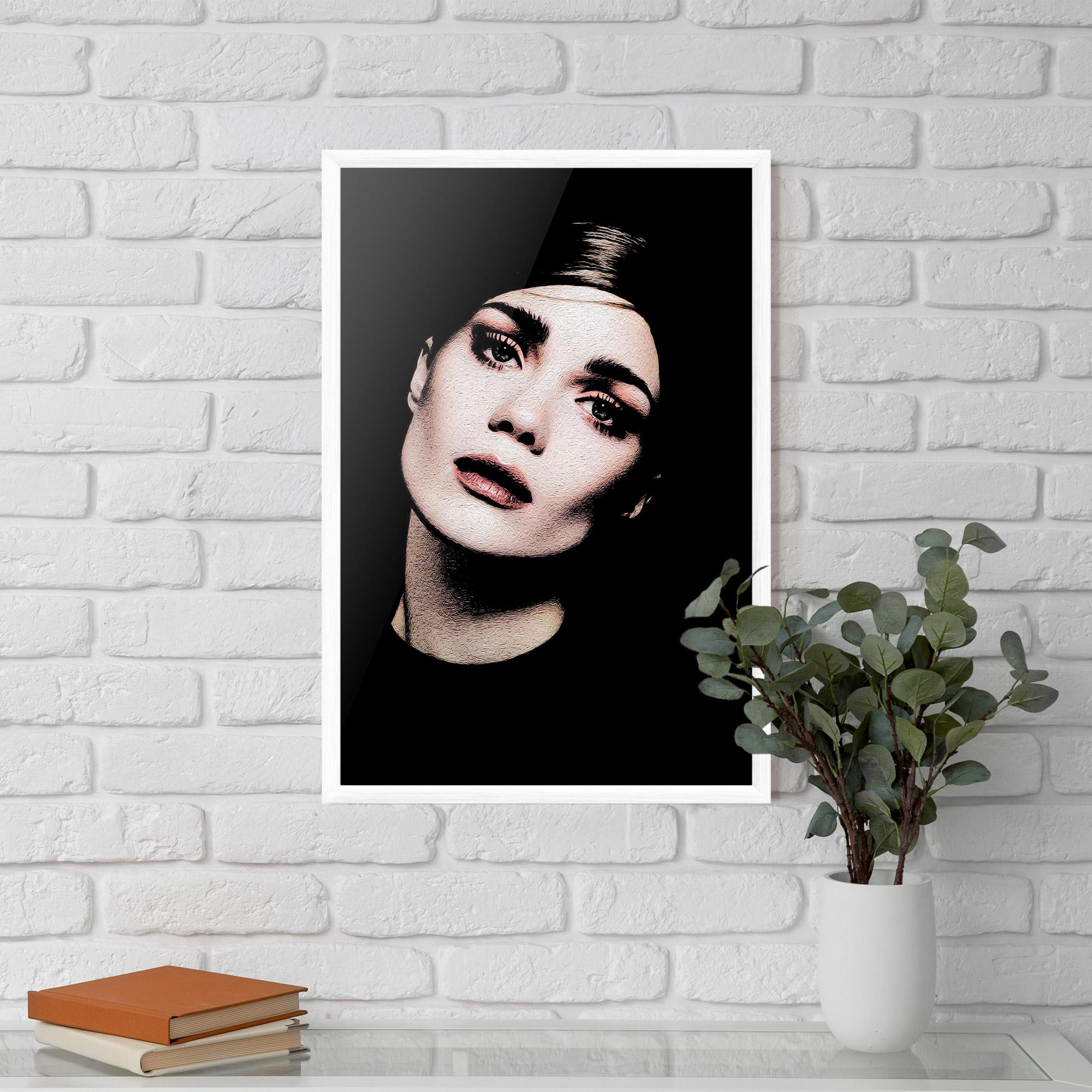 Poster Înrămat Blue Eyes Lady mockup 5