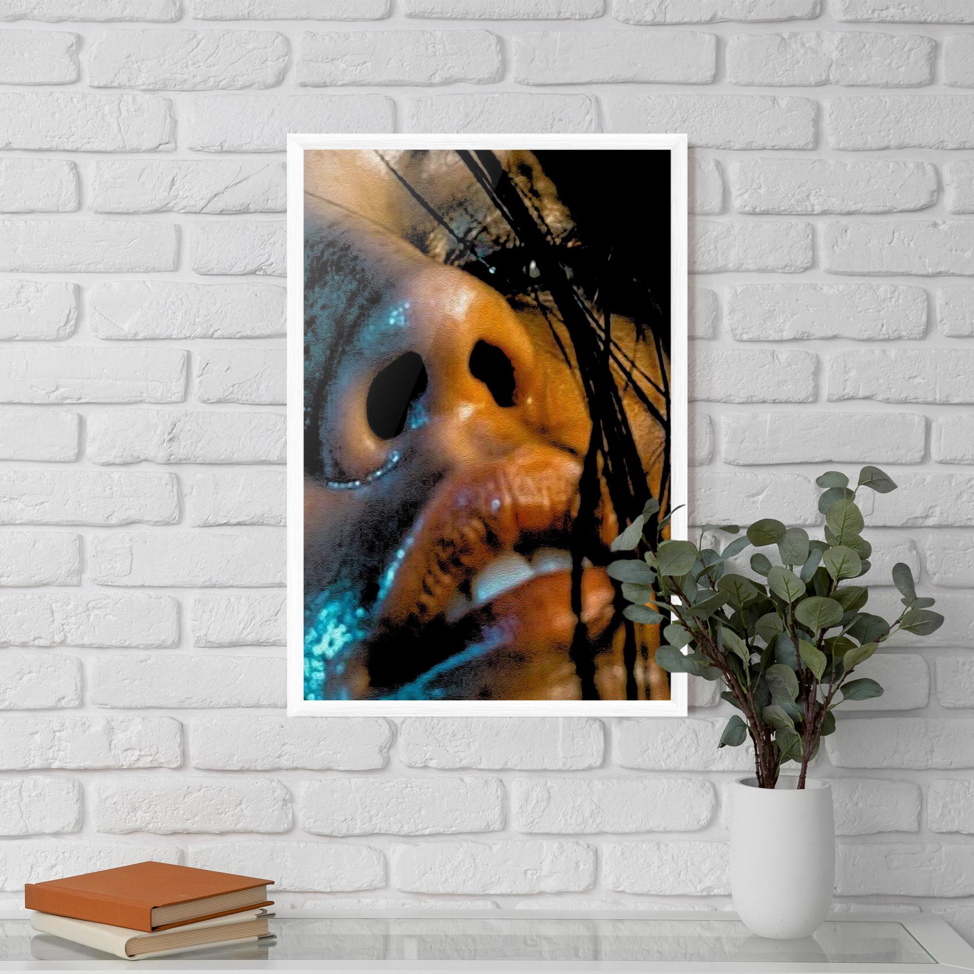 Poster Înrămat Blue Light Face mockup 5