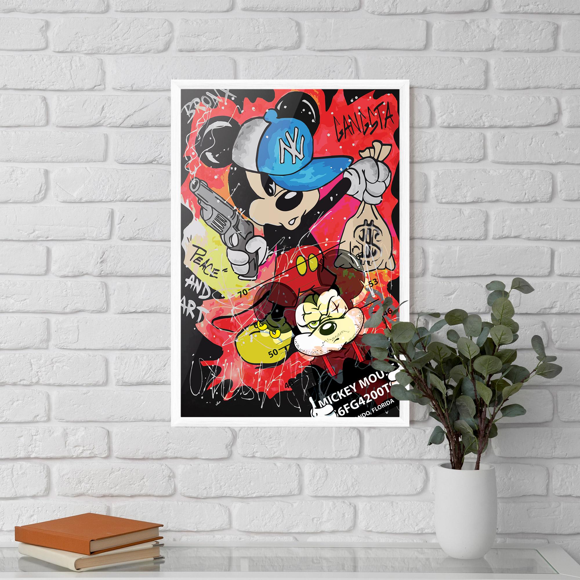 Poster Înrămat Gangsta Mickey mockup 5