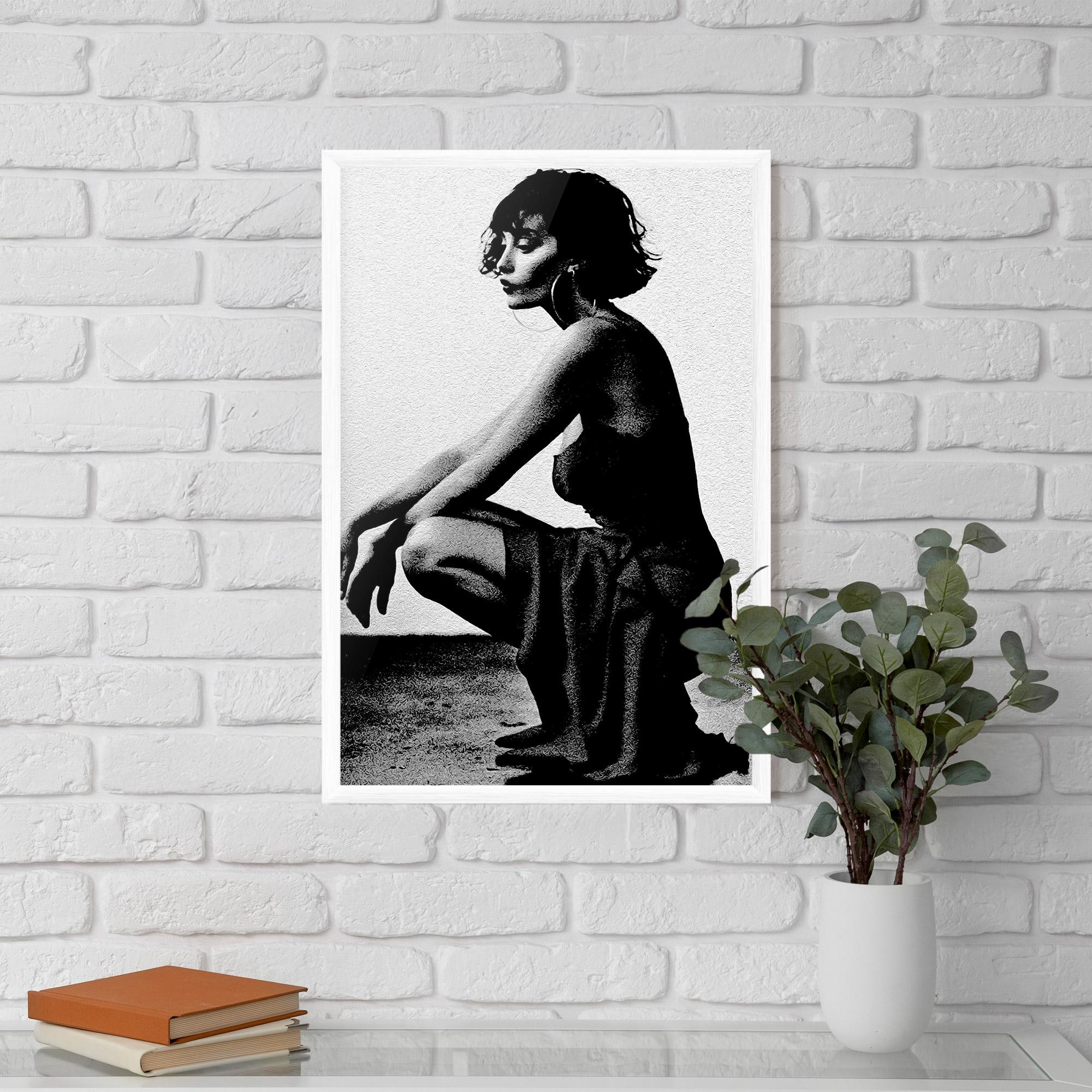 Poster Înrămat Grey Long Dress mockup 5