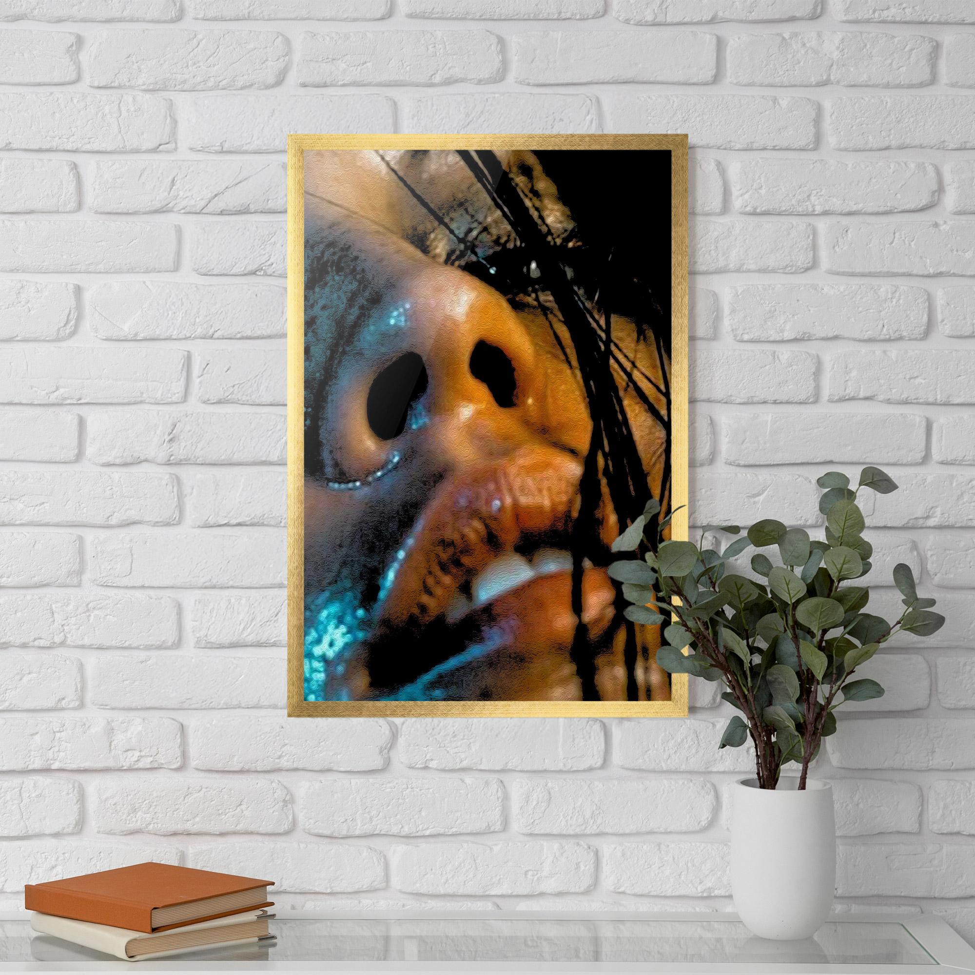 Poster Înrămat Blue Light Face mockup 5