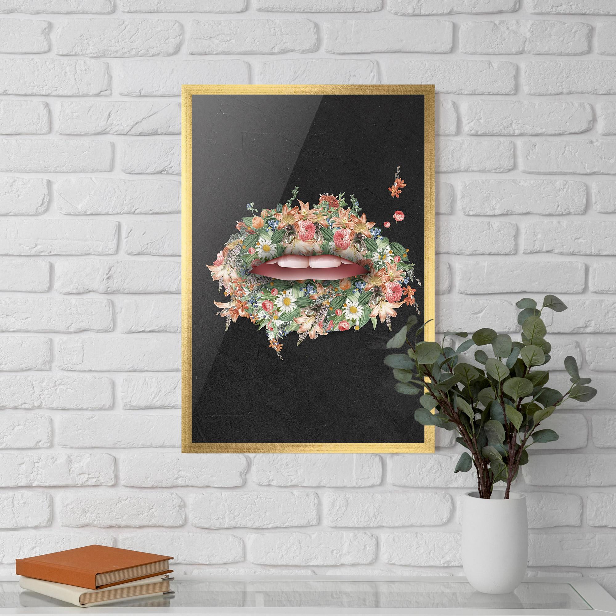 Poster Înrămat Flowers Lips mockup 5