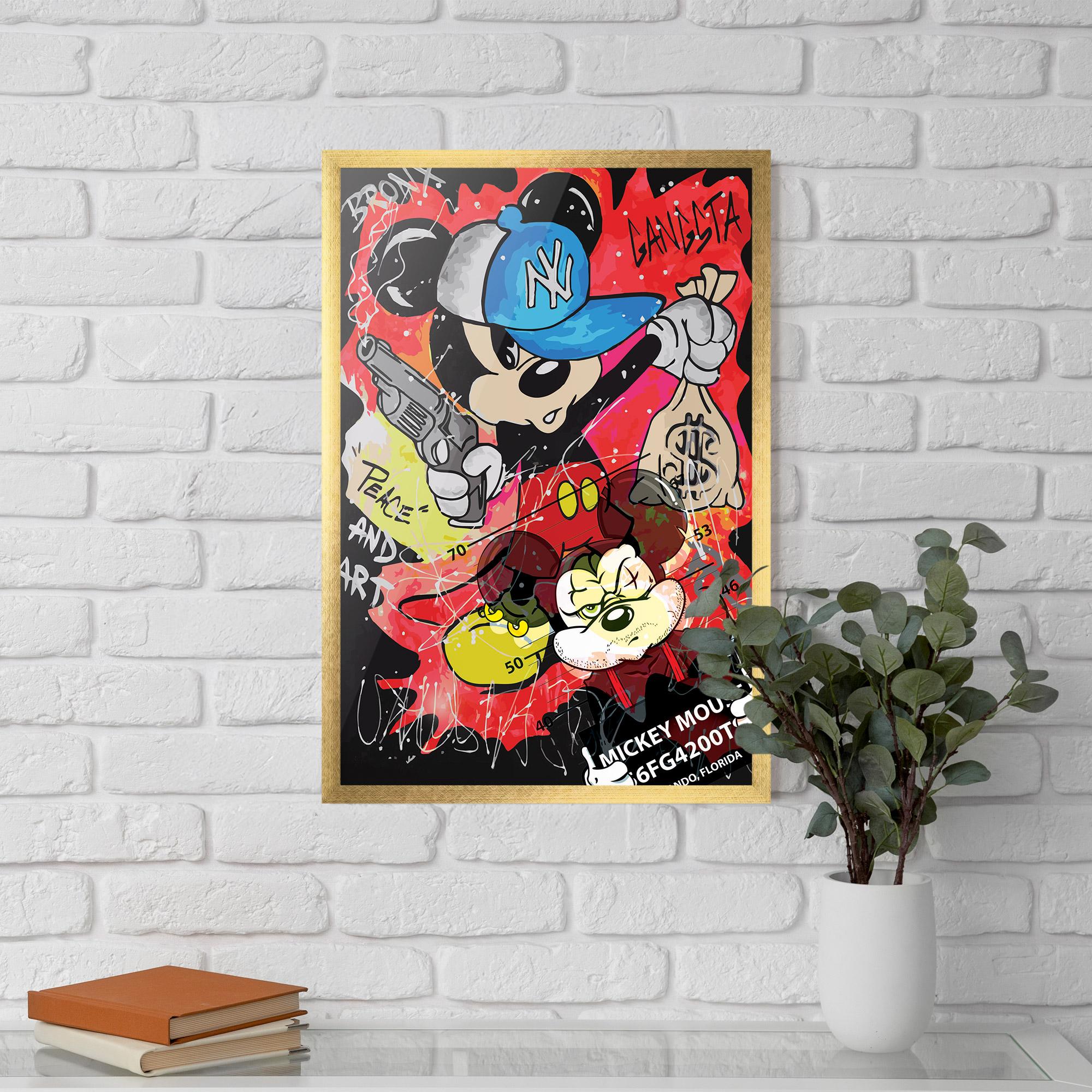 Poster Înrămat Gangsta Mickey mockup 5