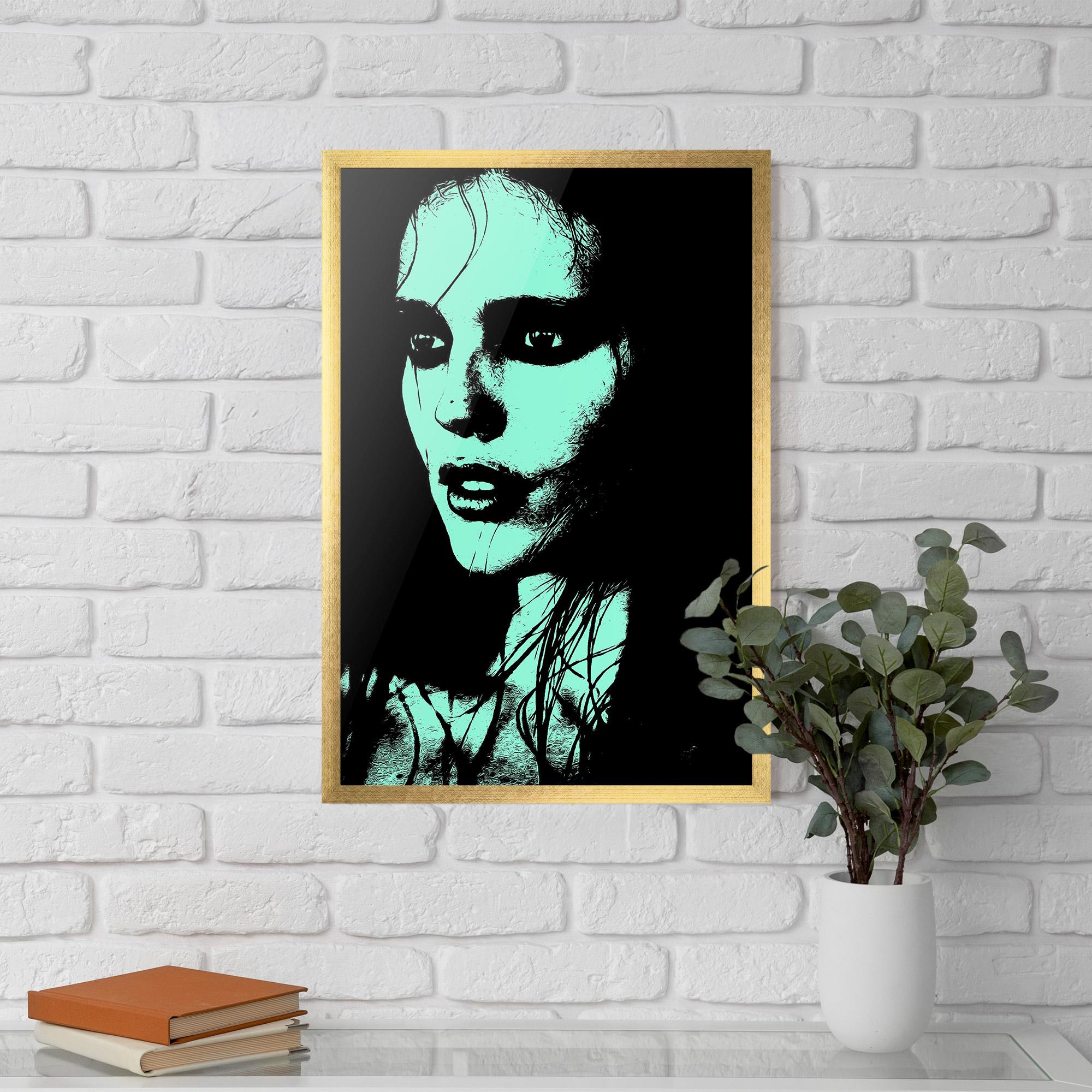 Poster Înrămat Green Light Girl mockup 5