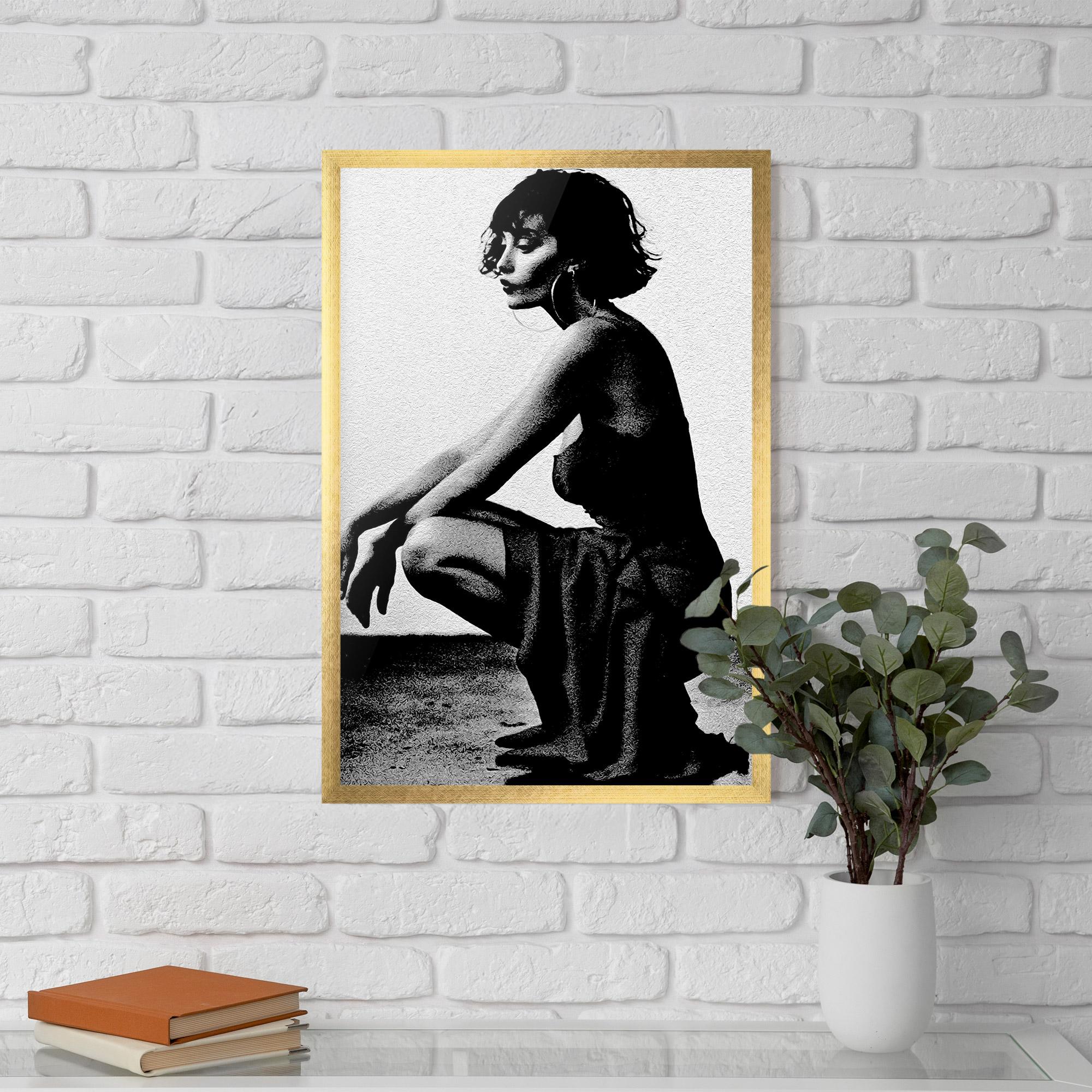 Poster Înrămat Grey Long Dress mockup 5