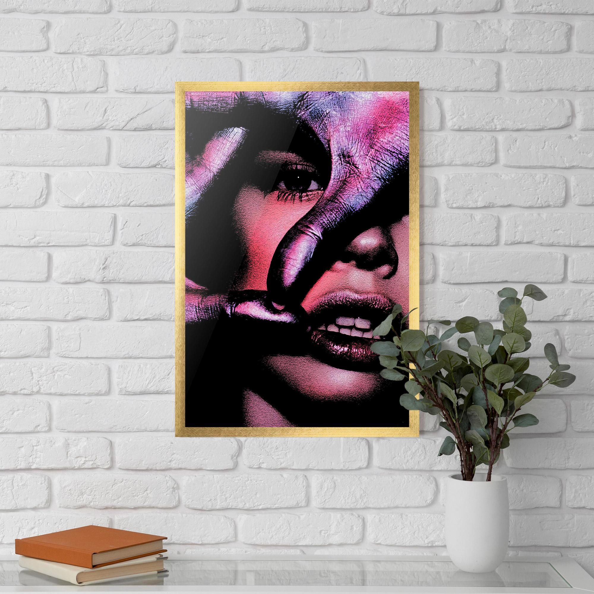 Poster Înrămat Purple Glitter Hand mockup 5