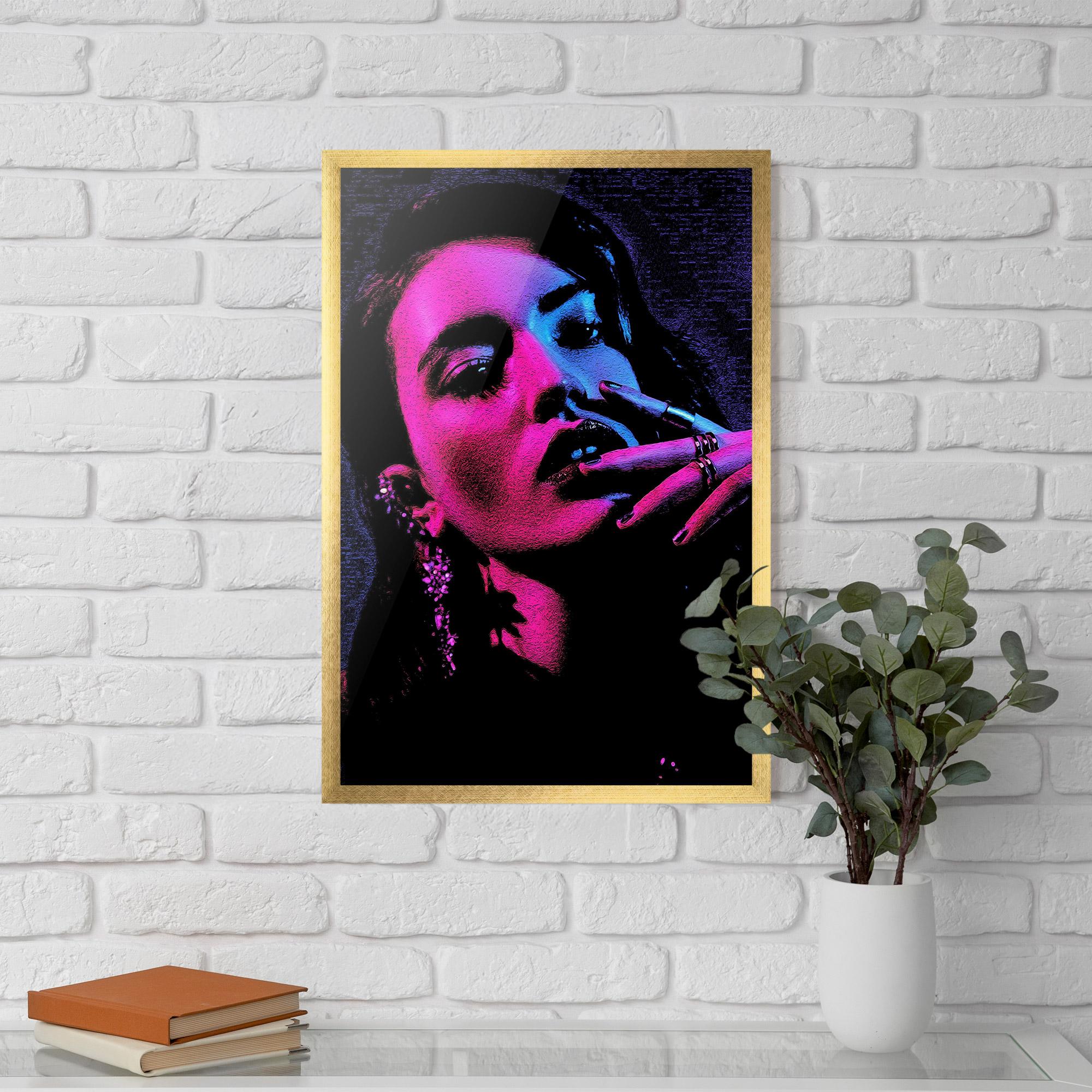 Poster Înrămat Purple Light Lady mockup 5