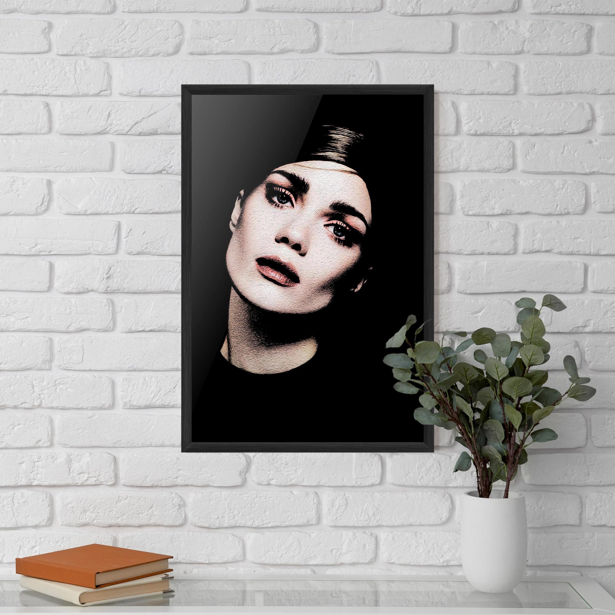 Poster Înrămat Blue Eyes Lady mockup 5