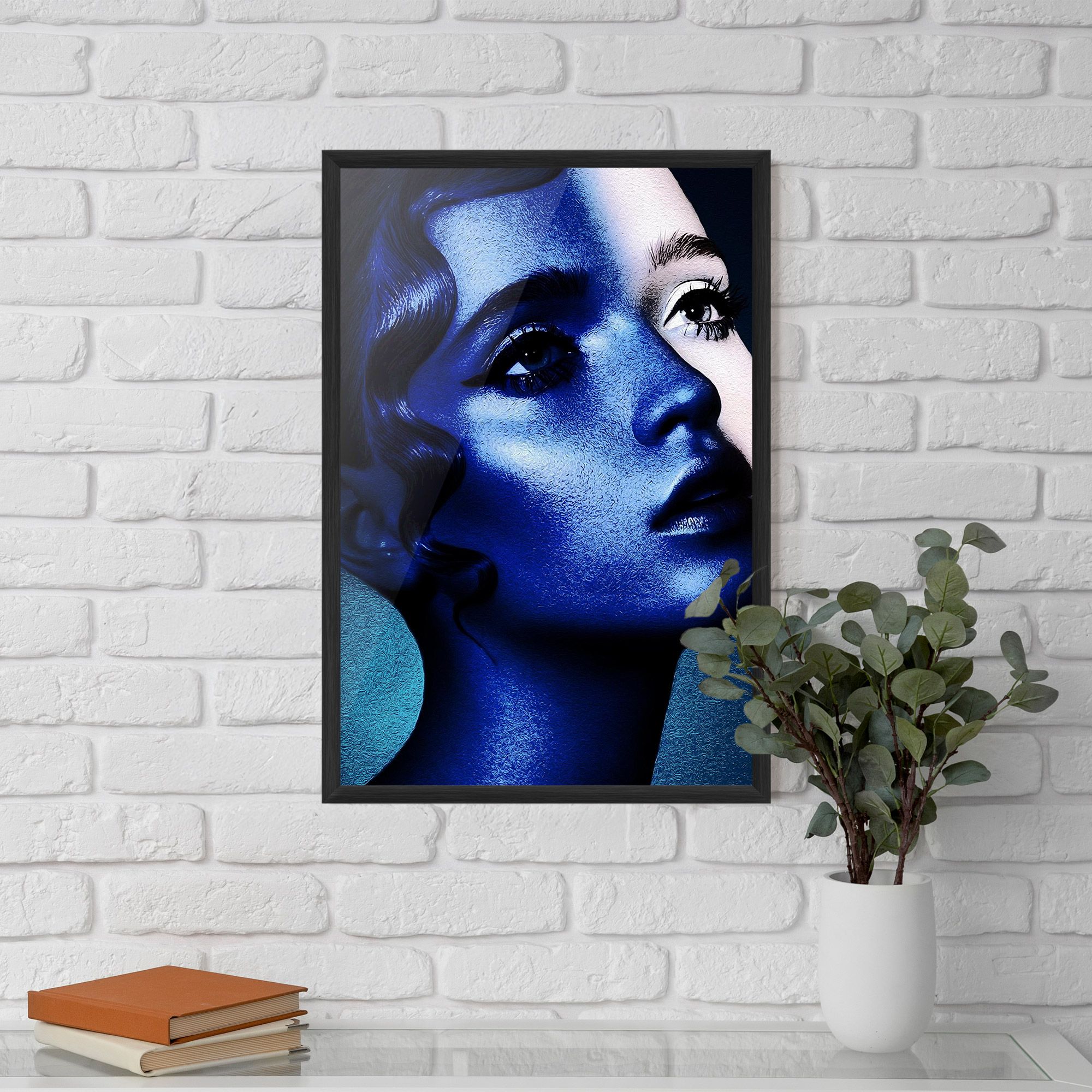 Blue White Face Art mockup 5