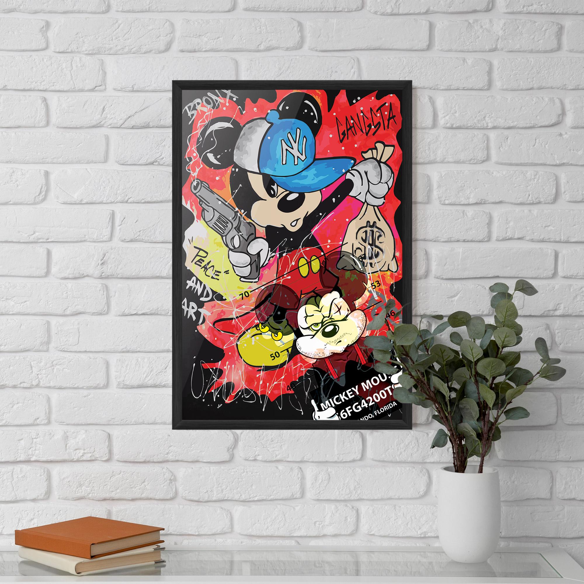 Poster Înrămat Gangsta Mickey mockup 5