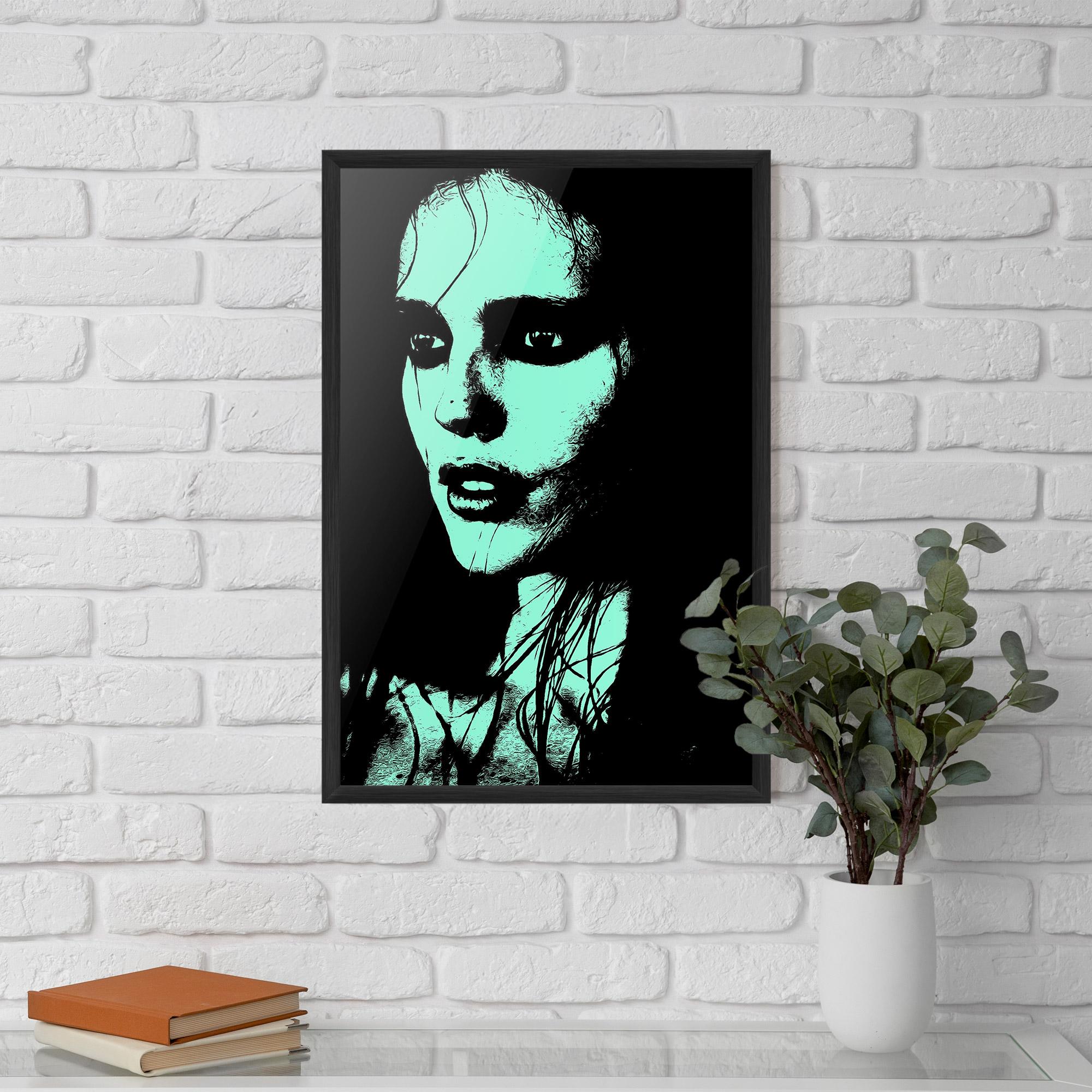 Poster Înrămat Green Light Girl mockup 5