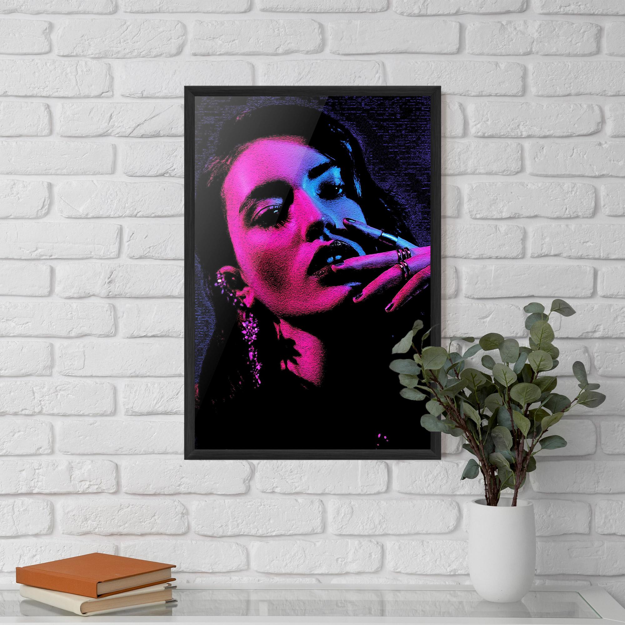Poster Înrămat Purple Light Lady mockup 5