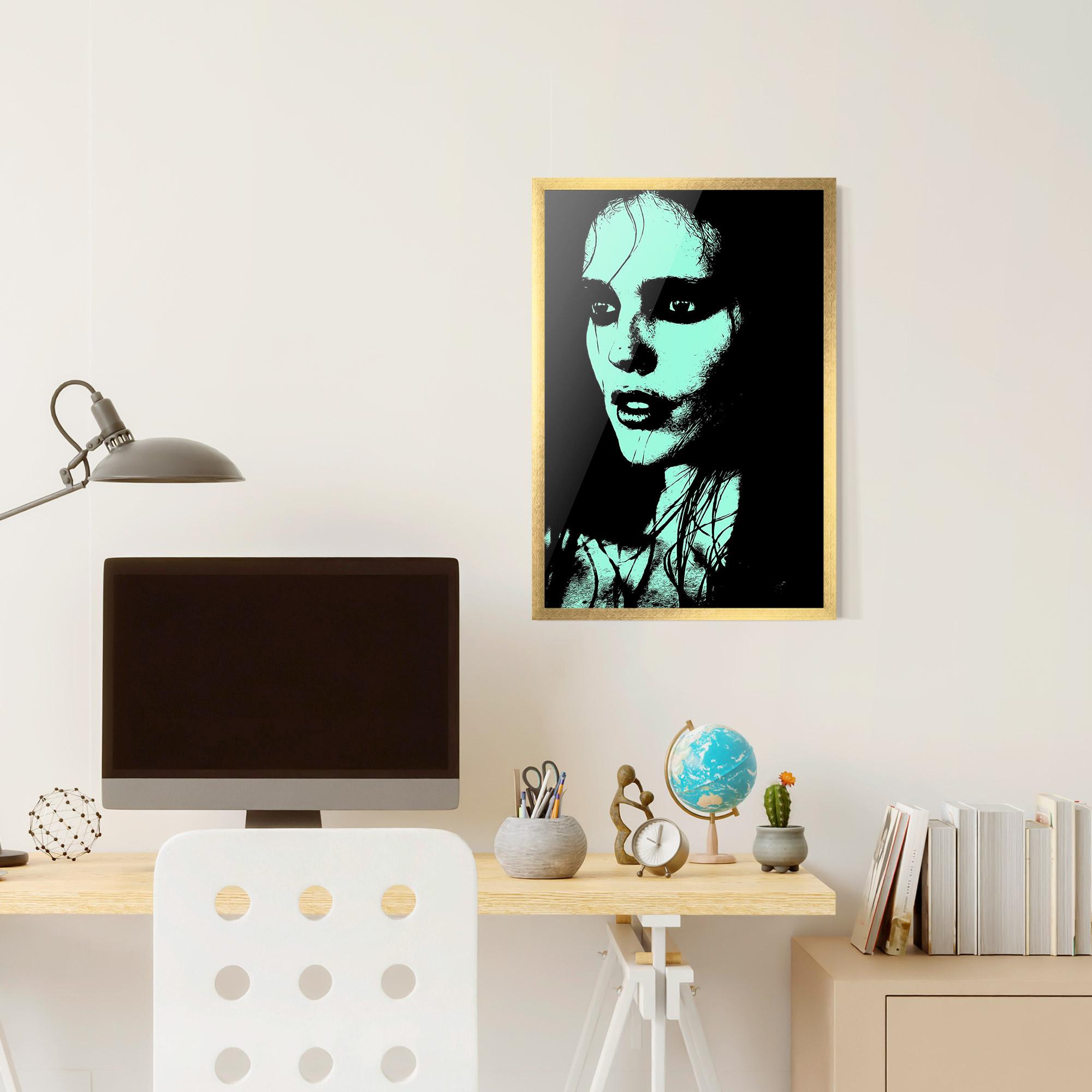 Poster Înrămat Green Light Girl mockup 6