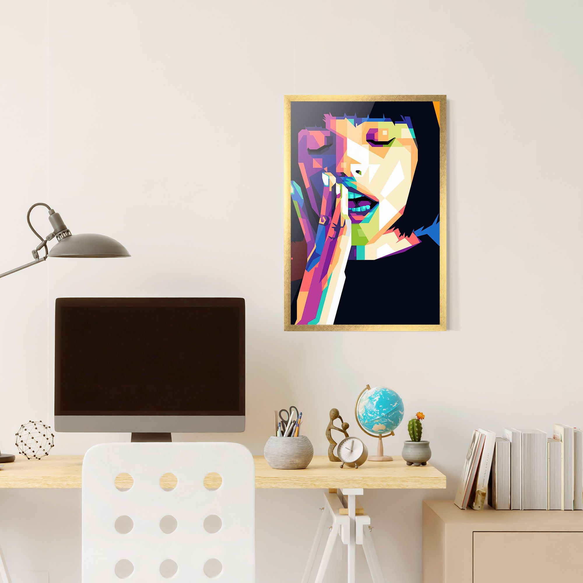 Polygonal Pretty Girl mockup 6