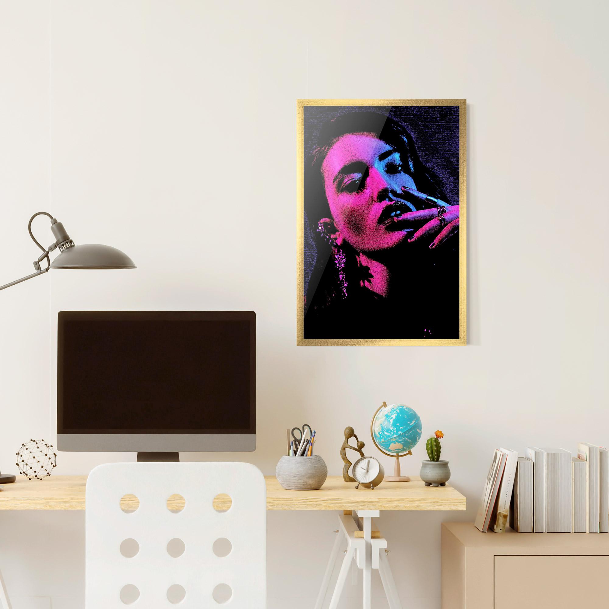 Poster Înrămat Purple Light Lady mockup 6