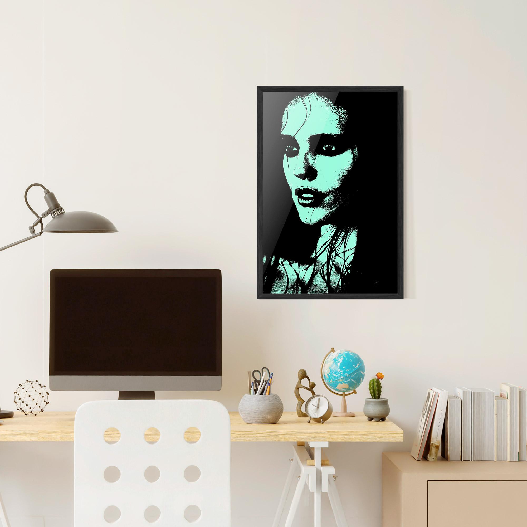Poster Înrămat Green Light Girl mockup 6