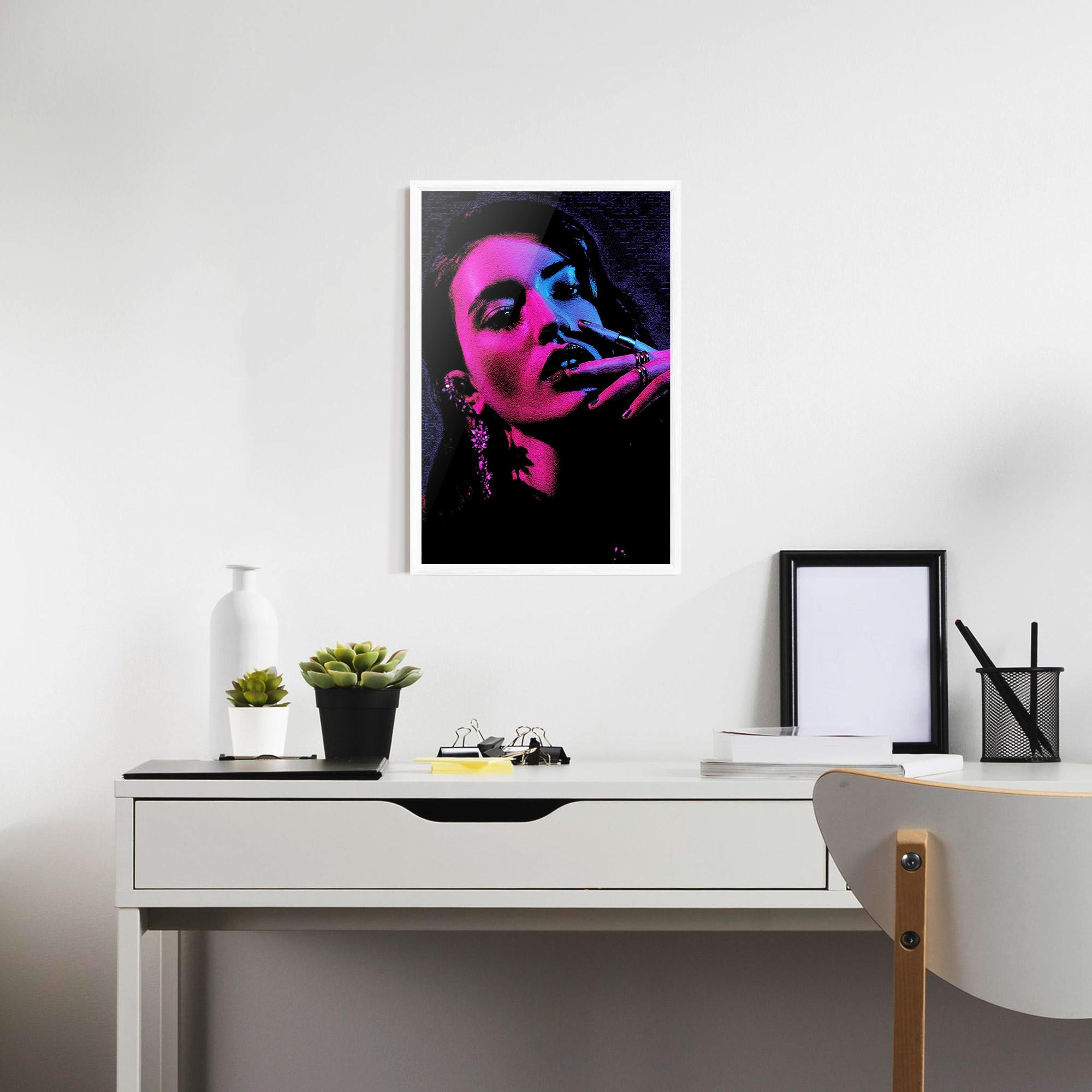 Poster Înrămat Purple Light Lady mockup 7